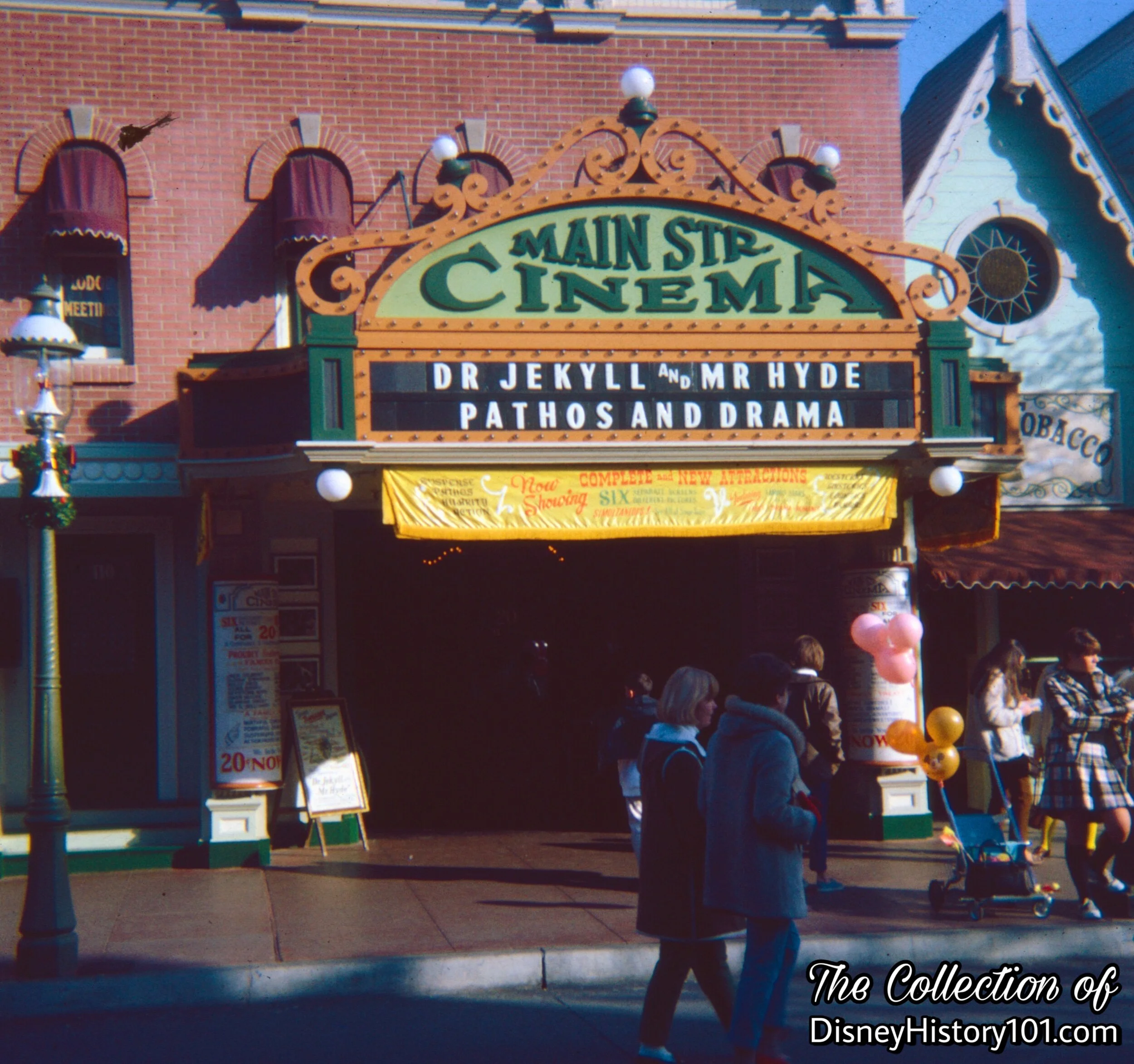 Main Street Cinema marquee advertising “Dr. Jekyll and Mr. Hyde” and the words “Pathos and Drama”.
