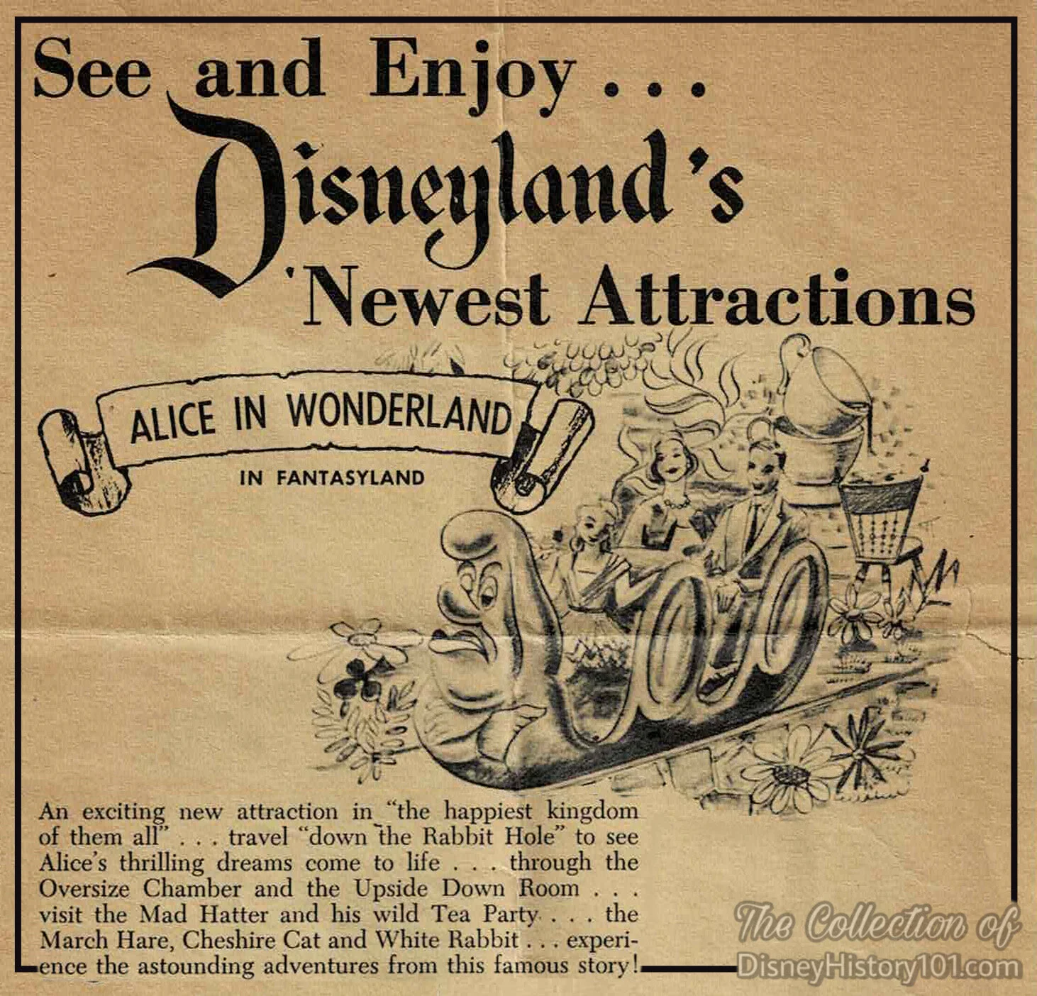 “Disneyland’s Newest Attractions” Handbill Excerpt, (c. 1958)