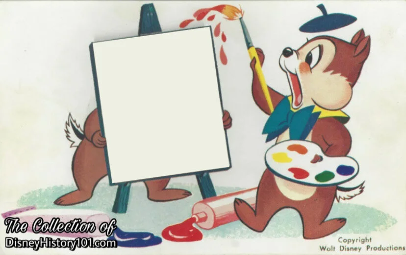 Chip 'n' Dale Souvenir Art Corner Postcard Exclusively Designed for Disneyland by Art Corner Artists 