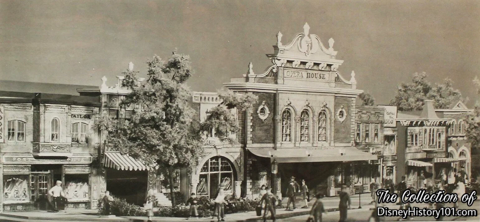 Images of the Main Street Architectural Model by Fred Joerger and Wathel Rogers included in “The Story of Disneyland” Documents, (1955)