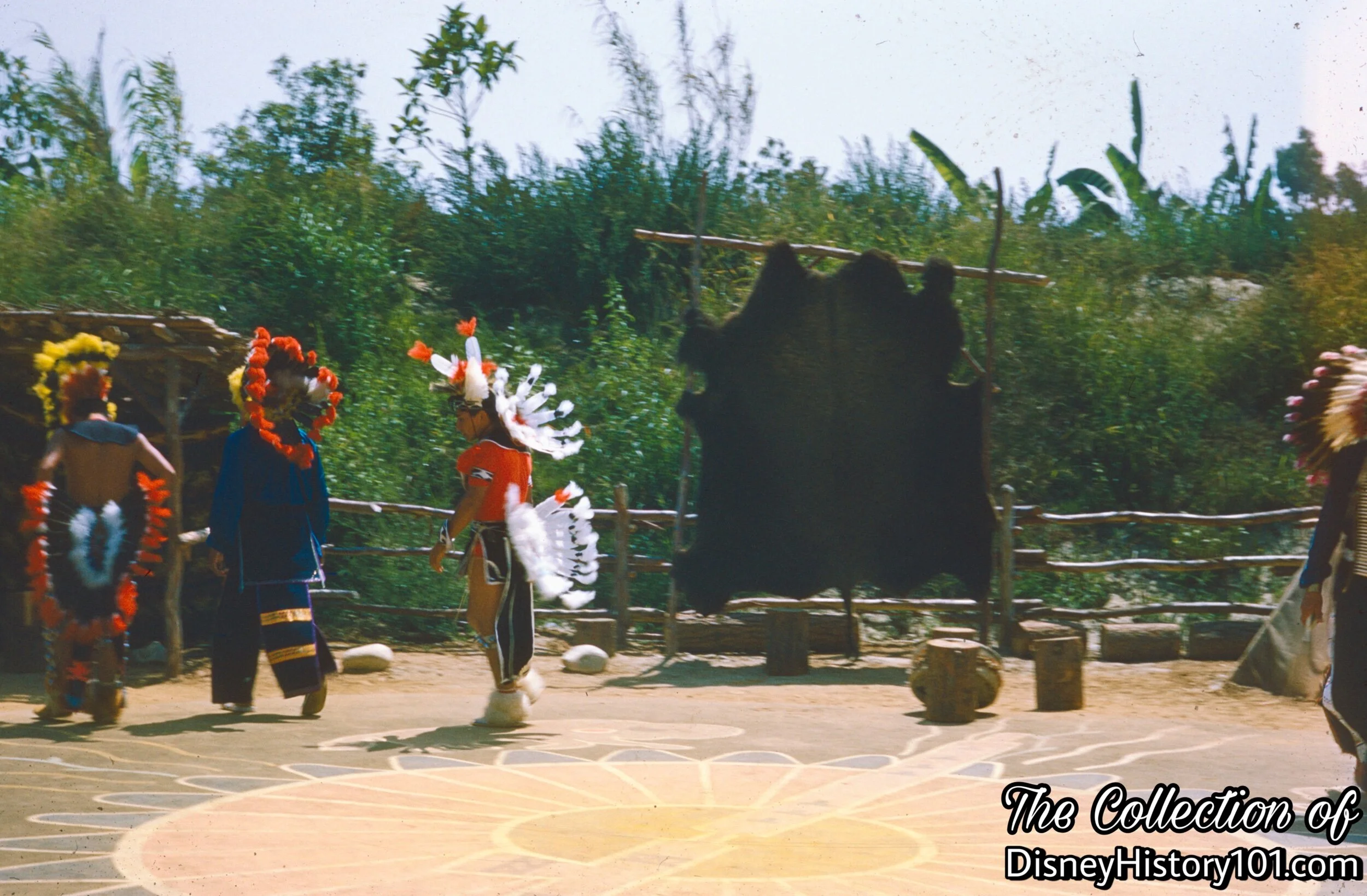 The original Indian Village Ceremonial Dance Circle and Eddie Little Sky (Right)