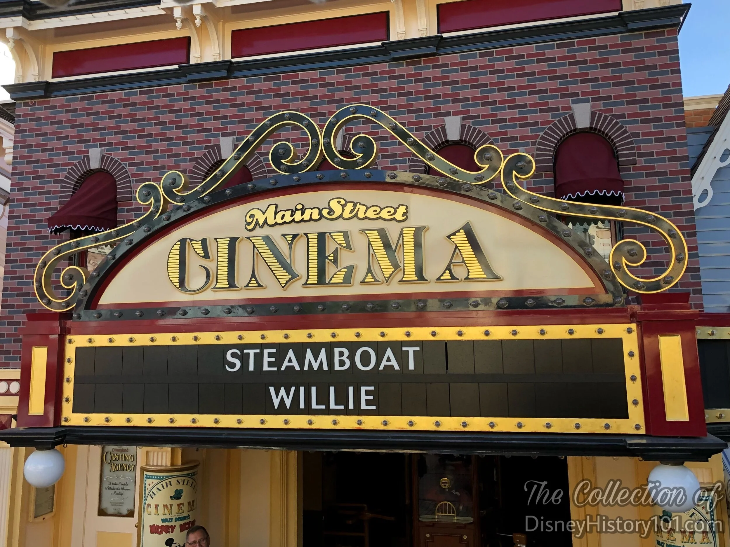 Main Street Cinema marquee heralding Steamboat Willie.