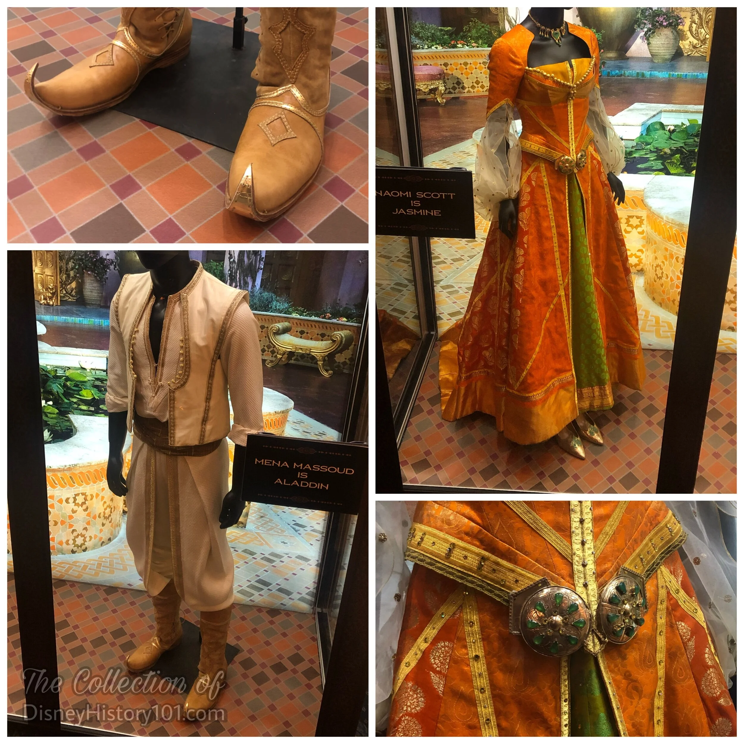 Costumes Worn by Mena Massoud and Naomi Scott ; “Disney Aladdin Exclusive Sneak Peek,” (2019)