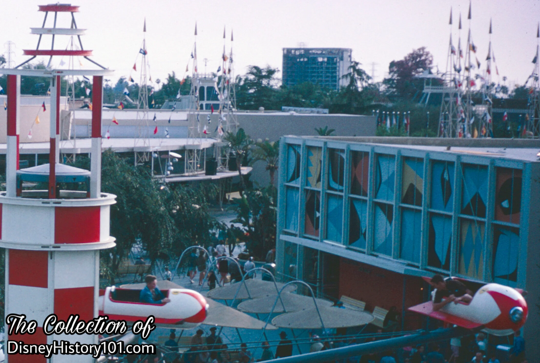 Tomorrowland Exhibit Hall Architectural Facade housing the Art Corner (right) 
