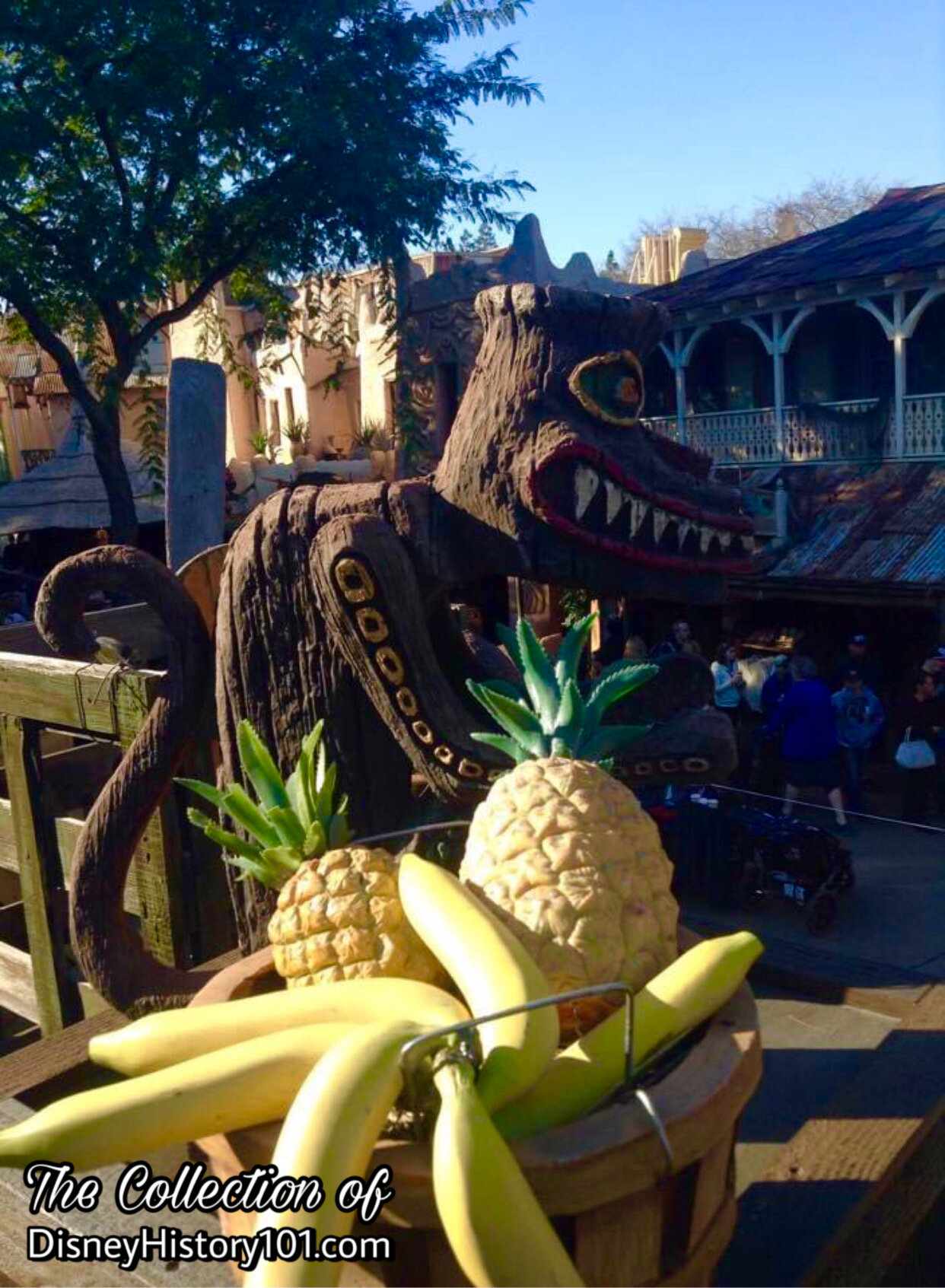 A Tiki Drummer above Adventureland.