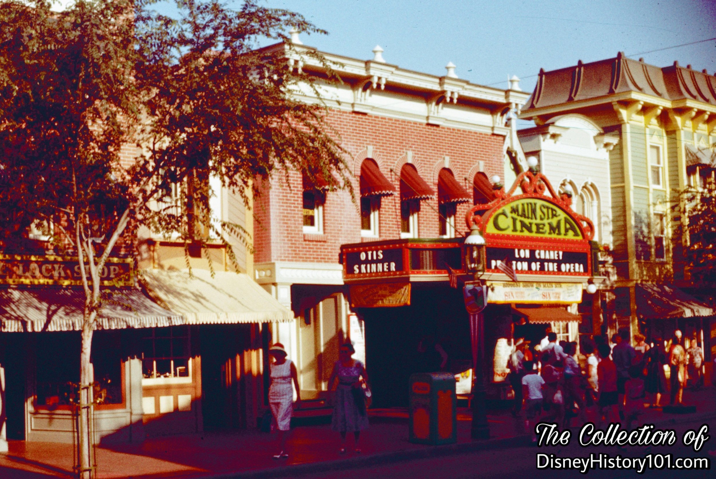 Main Street Cinema marquee billing “The Phantom of the Opera” and Stage Legend and Silent Film star Otis Skinner of “Kismet” (1920) fame.