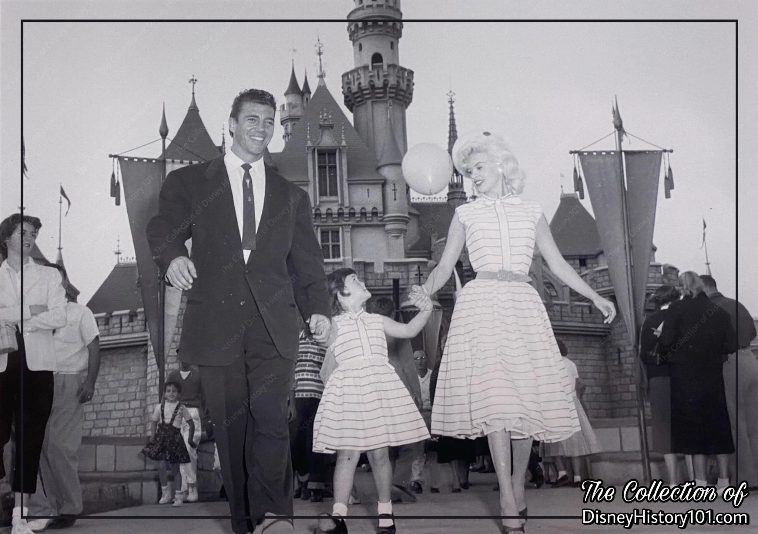 A trio of V.I.P.s depart from Sleeping Beauty Castle in Walt Disney’s MAGIC KINGDOM®.