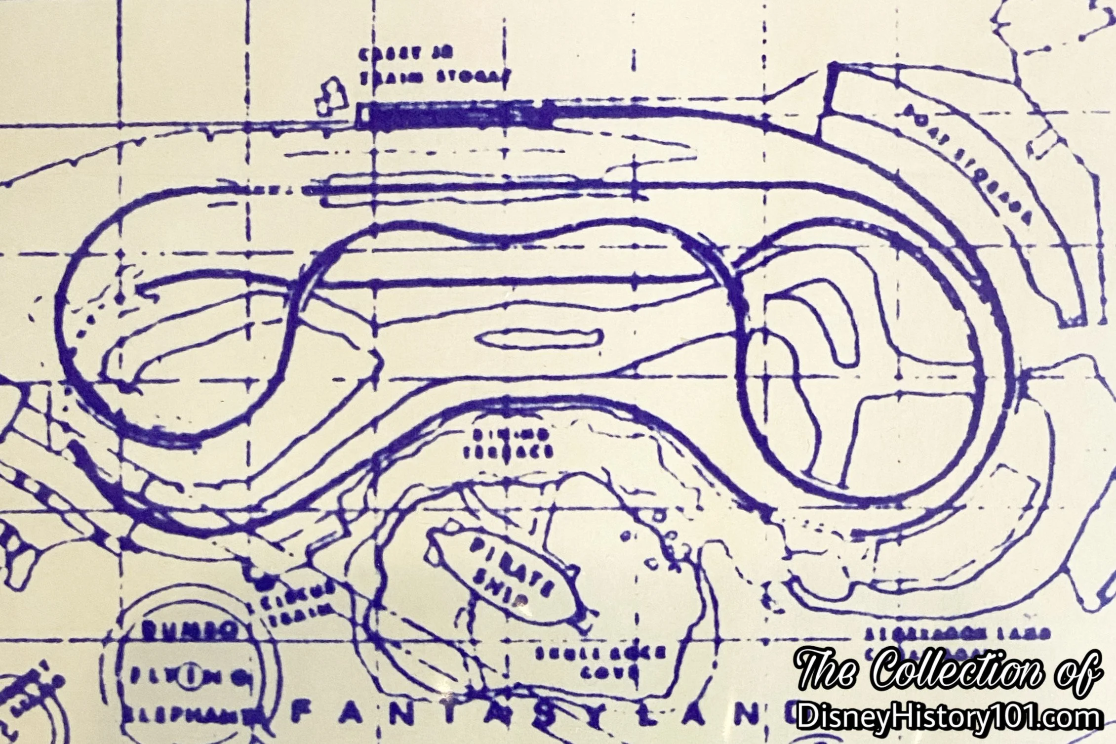 Note the Casey Junior Backstage Train Storage in this c.1968s WED Imagineering Plot Plan Excerpt