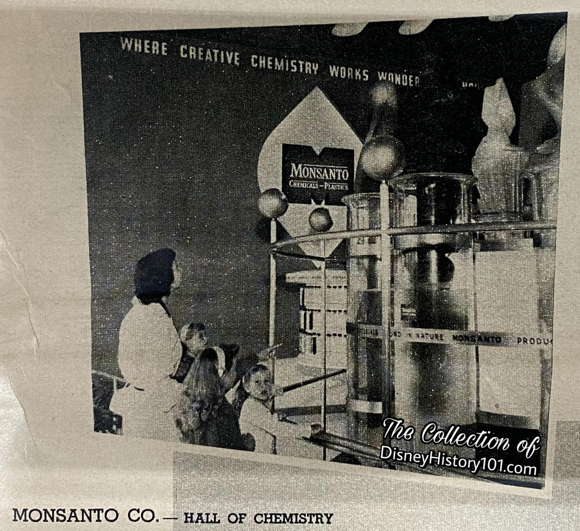 Monsanto Hall of Chemistry Chematron as it notably appeared in “Disneyland 1st Anniversary Souvenir Pictorial”