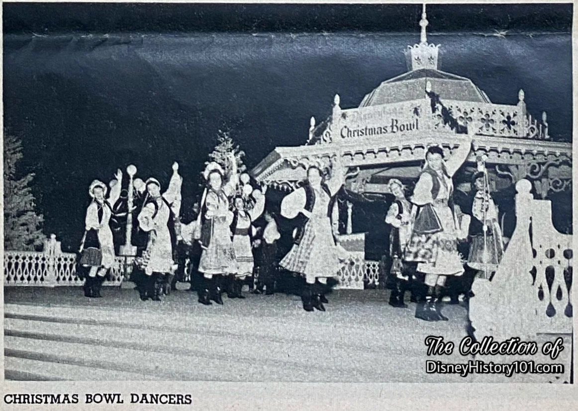 The Bandstand & the Christmas Bowl in the "Disneyland 1st Anniversary Souvenir Pictorial" Excerpt, published 1956.