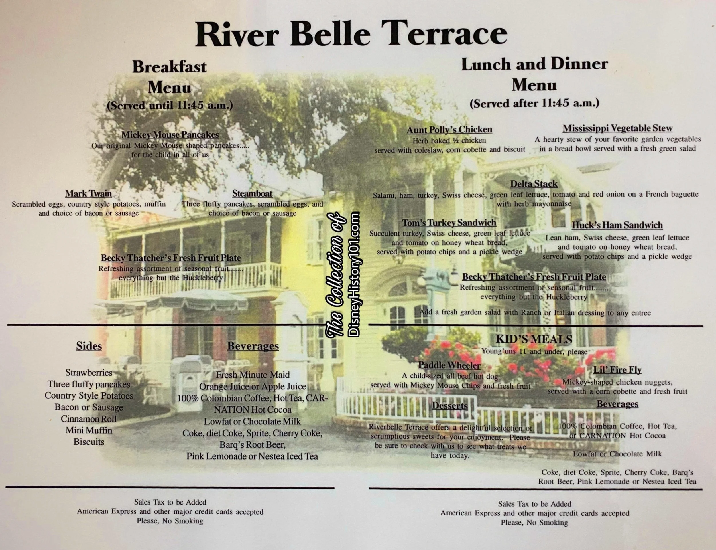 River Belle Terrace Menu (English), c.1990s