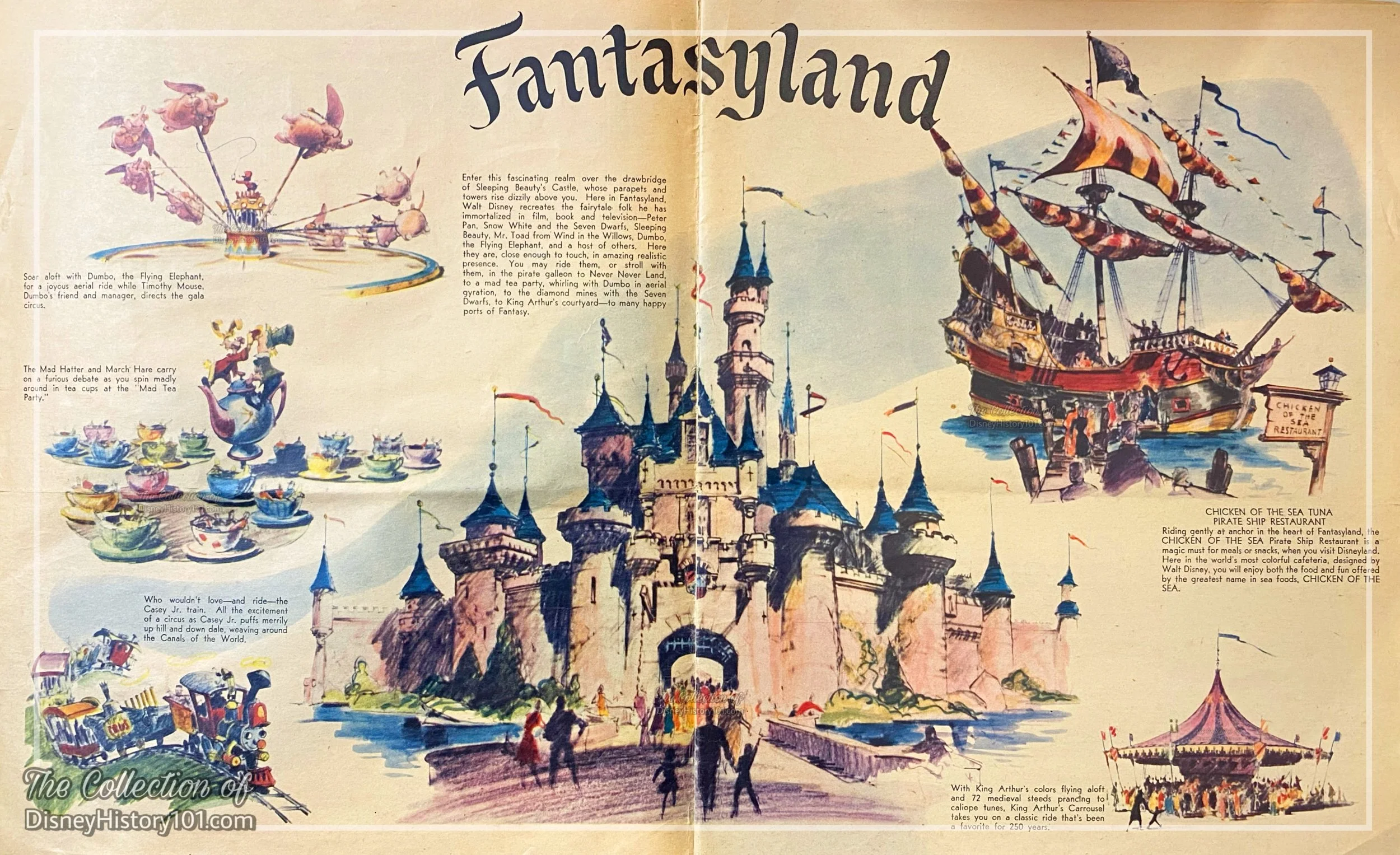 Fantasyland and the Casey Junior Circus Train were previewed in the “Disneyland” Excerpt, (published July 15, 1955)  