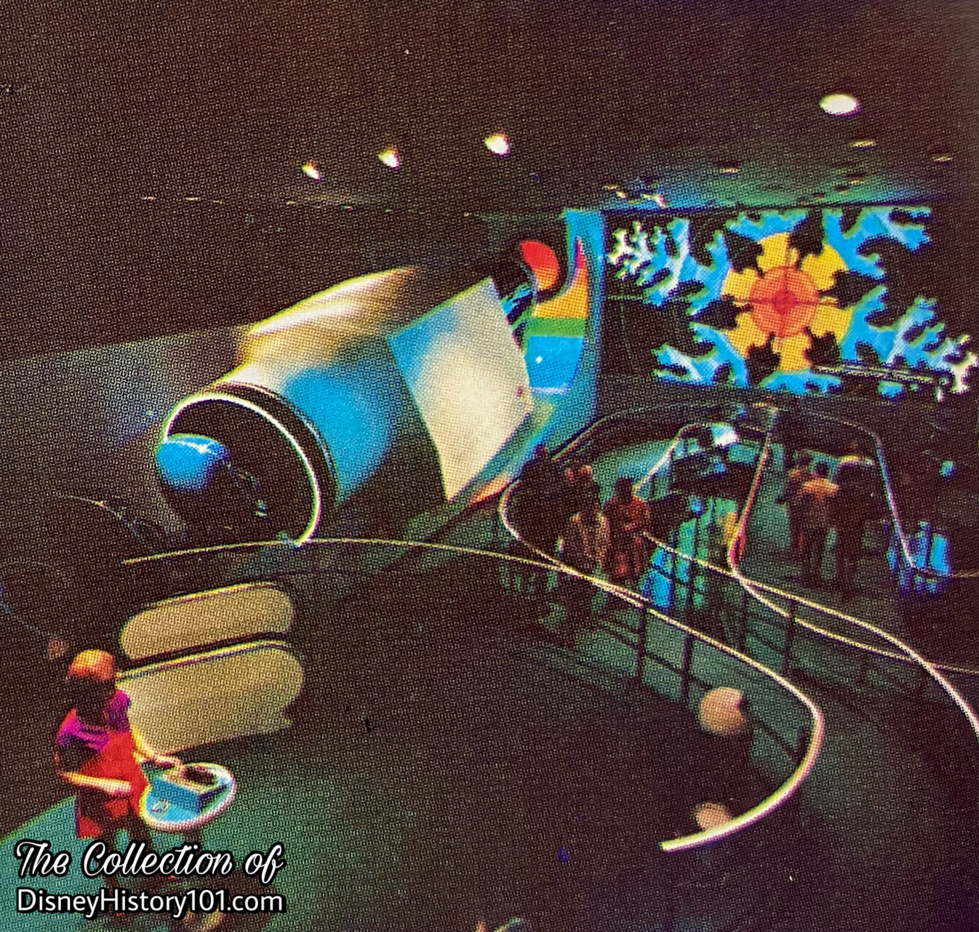 “Walt Disney’s Disneyland - A Souvenir Pictorial Guide” Excerpt depicts the Guest Control Queue Area, 1968.