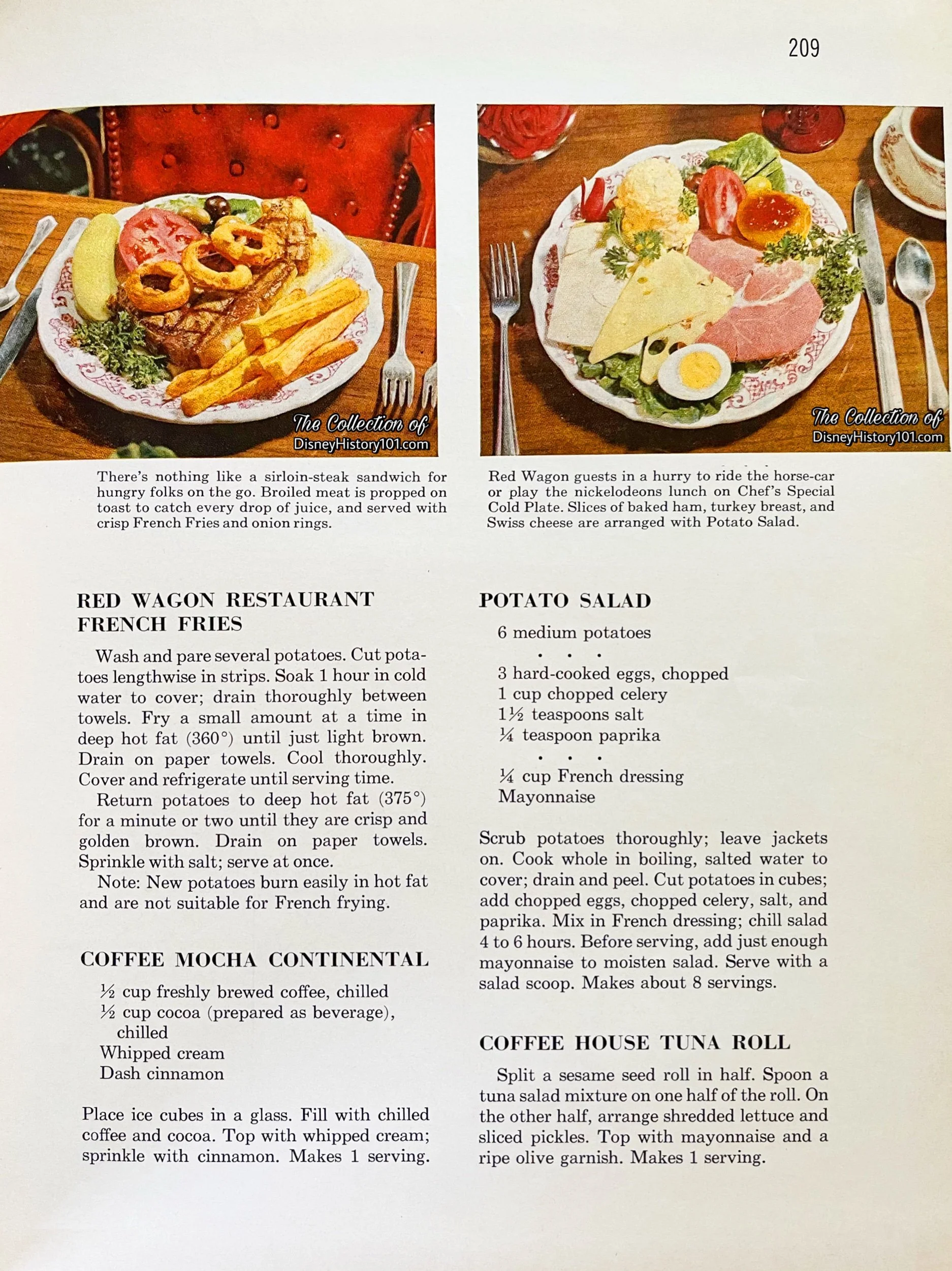 Better Homes and Gardens "Famous Foods from Famous Places" (published by Meredith Press, 1964) spotlighted a number of popular Red Wagon recipes including the Potato Salad.