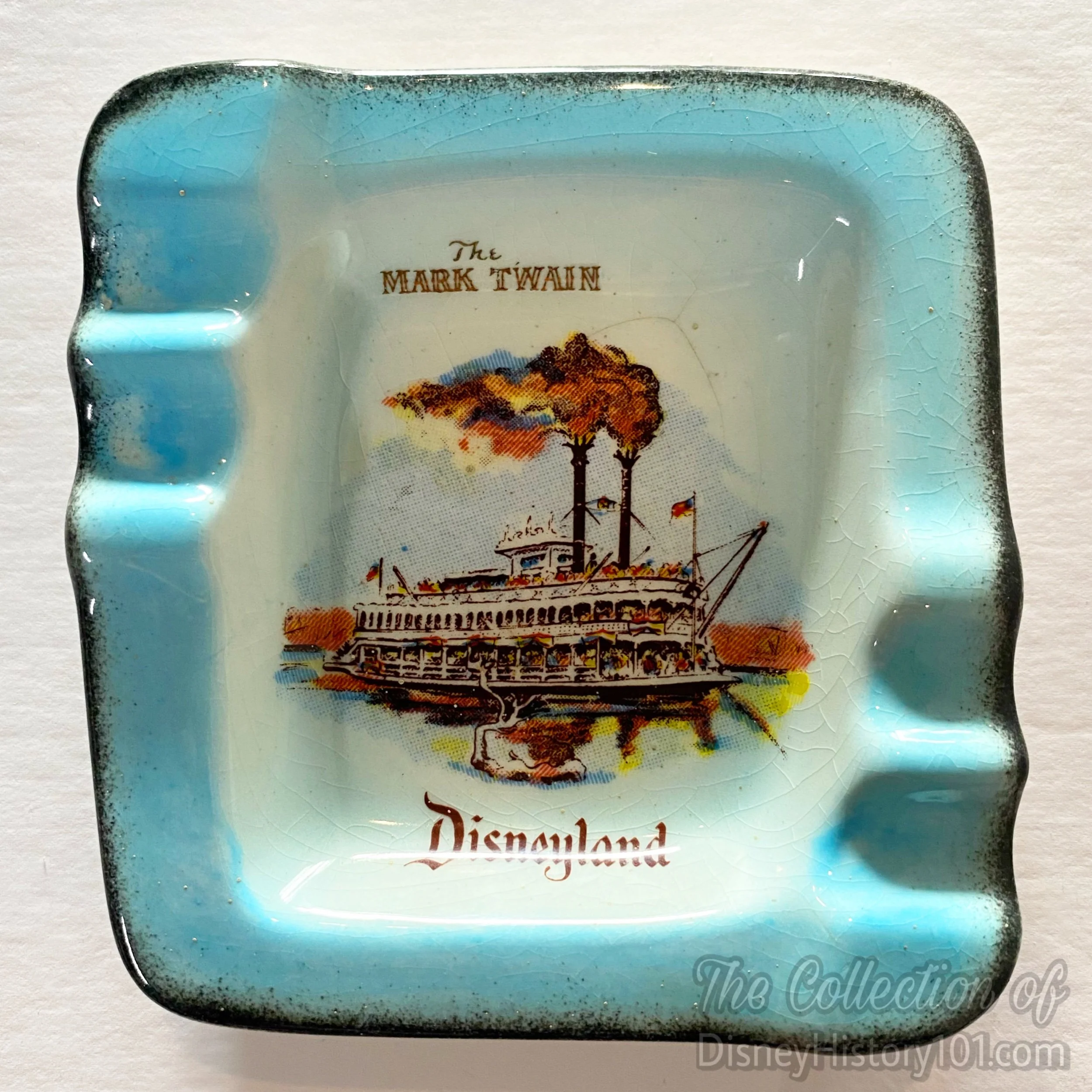 A Mark Twain Ceramic Ashtray by Eleanor Welborn Art Productions of Monterey California.