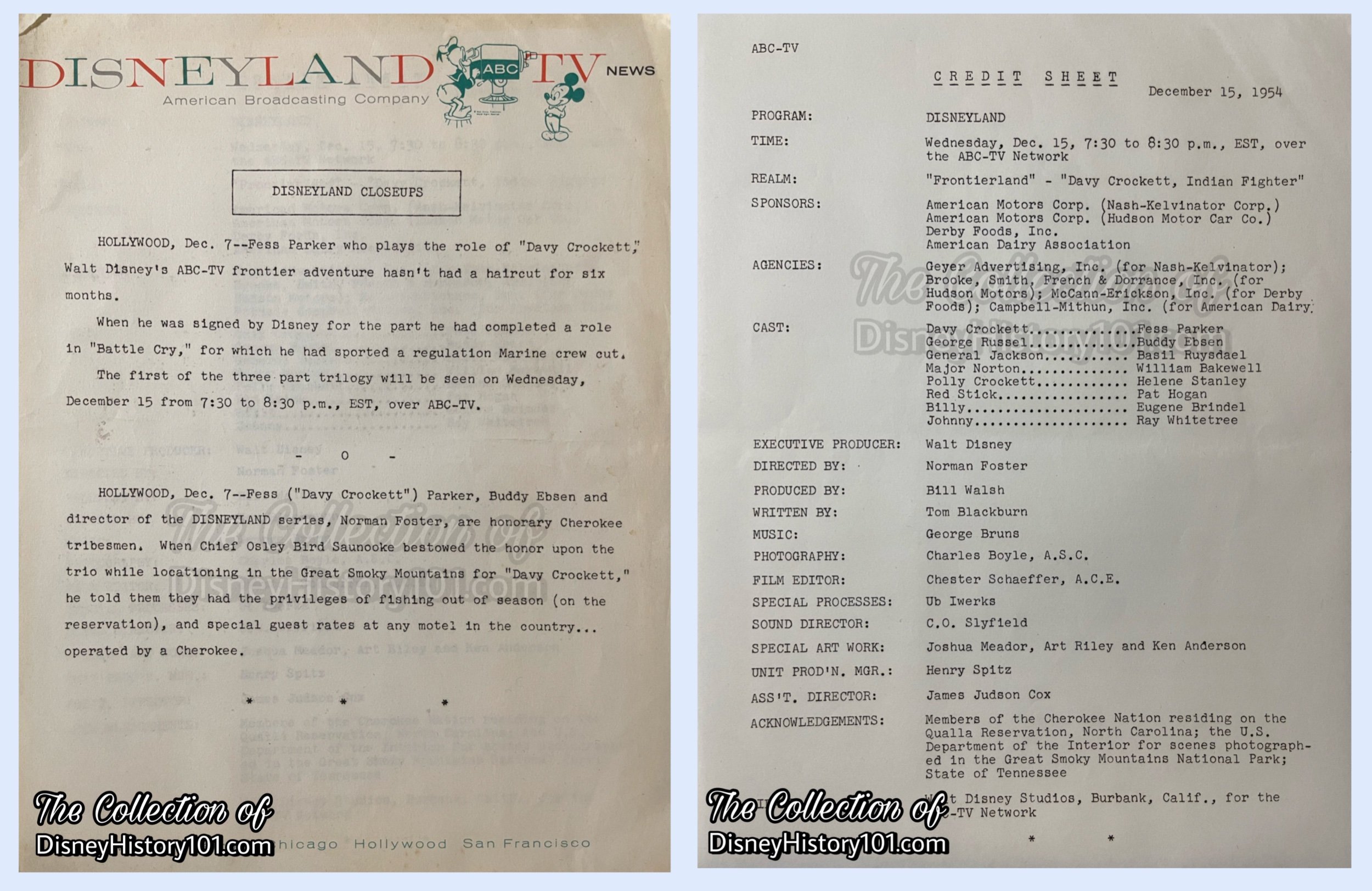 Disneyland TV News Press Release.