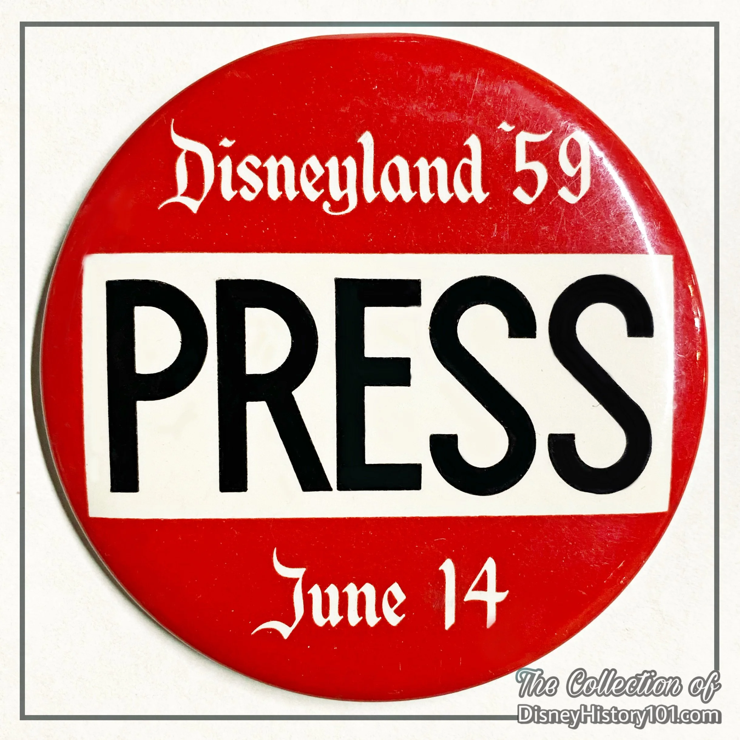A Disneyland ‘59 Complimentary Admission Media Press button.
