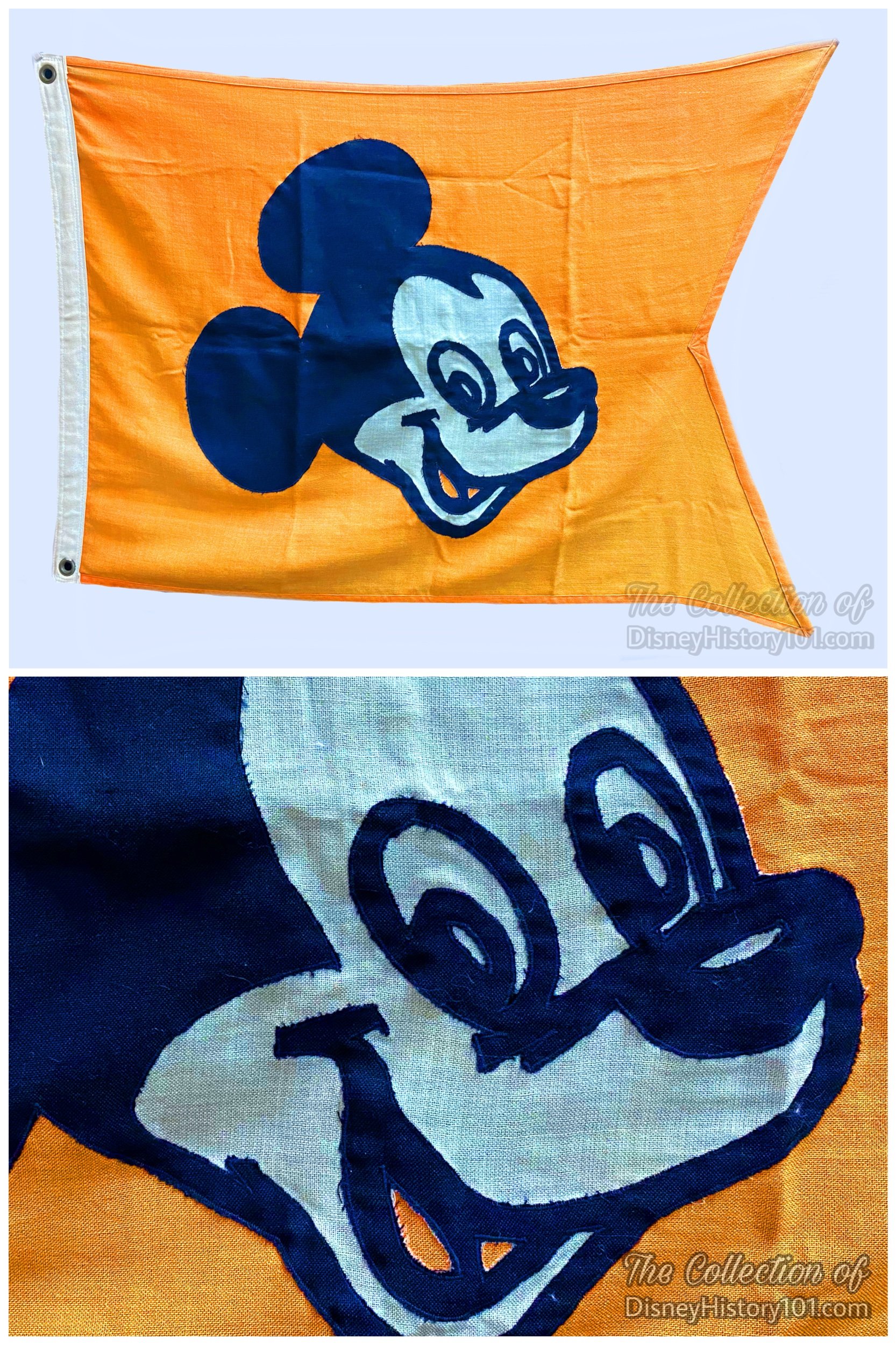 The Mickey Mouse Flag, which was flown over Disneyland City Hall, the Main Street Station, Guest Relations, the Disneyland Fire Department, and even “the Biggest Bass Drum” in the world.