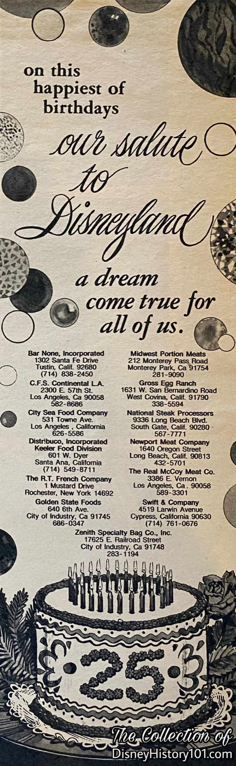 "Disneyland 25 - Happy Birthday to a Dream" supplement (published January of 1980).