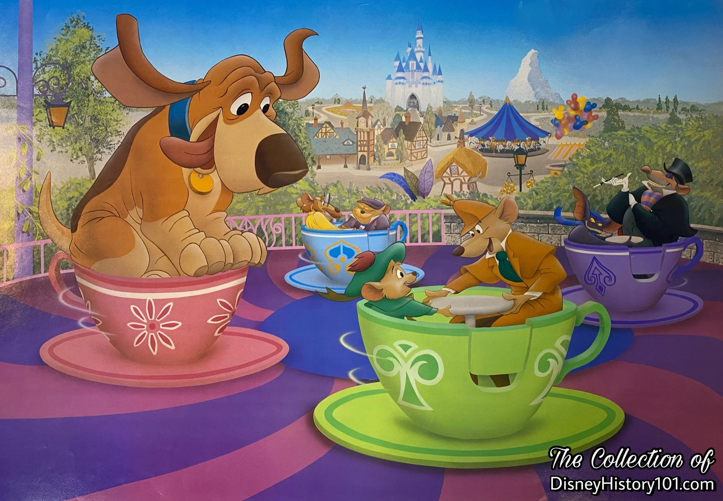 “The Great Mouse Detective at Disneyland,” created by Rubén Procopio & John Emerson for Disneyland’s 31st birthday on July 17, 1986.