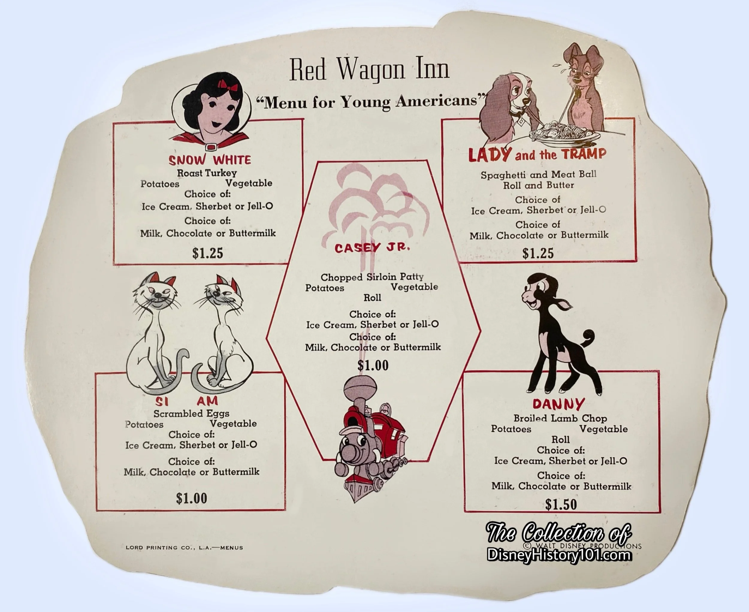 Red Wagon Restaurant Children’s Menu (Back)