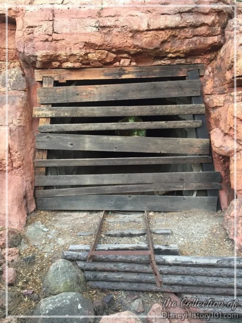 The old tunnel to Bear Country along Big Thunder Trail.