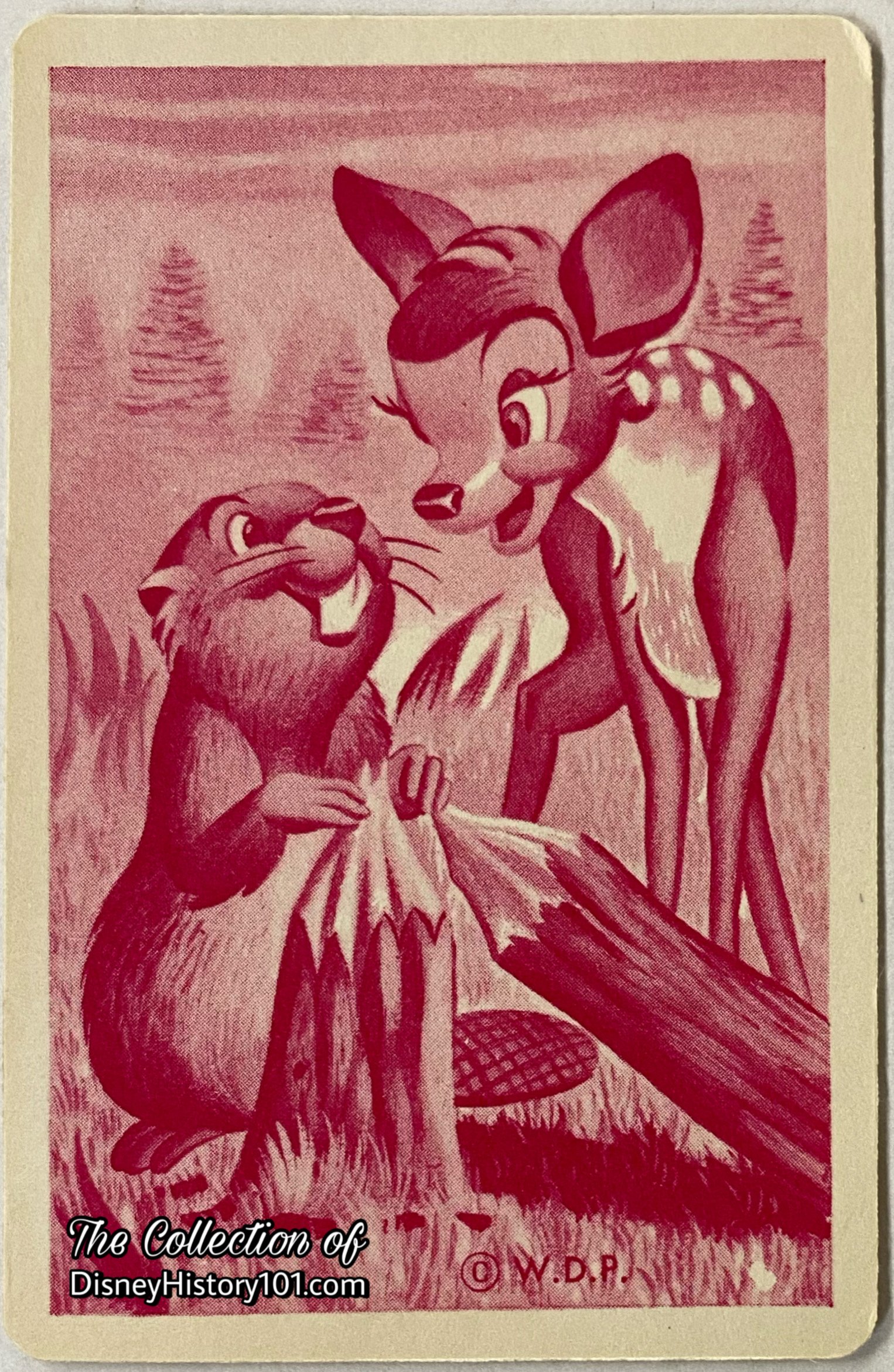 A collectable card from the Disneyland Fun Box by Whitman, c.1955.