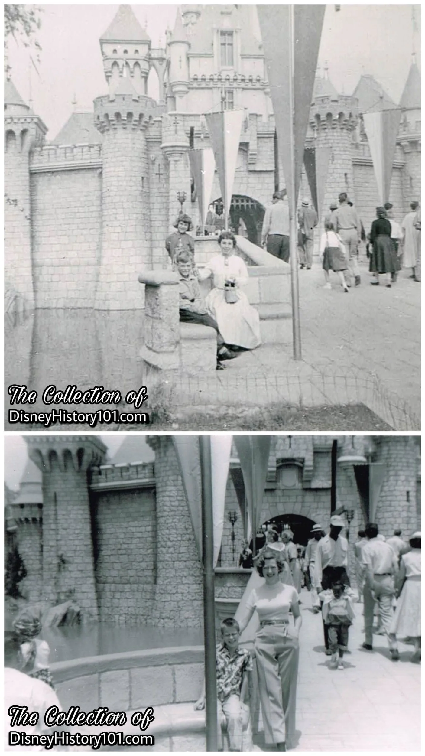 Sleeping Beauty Castle; August, 1956 (top), Summer, 1956 (bottom).