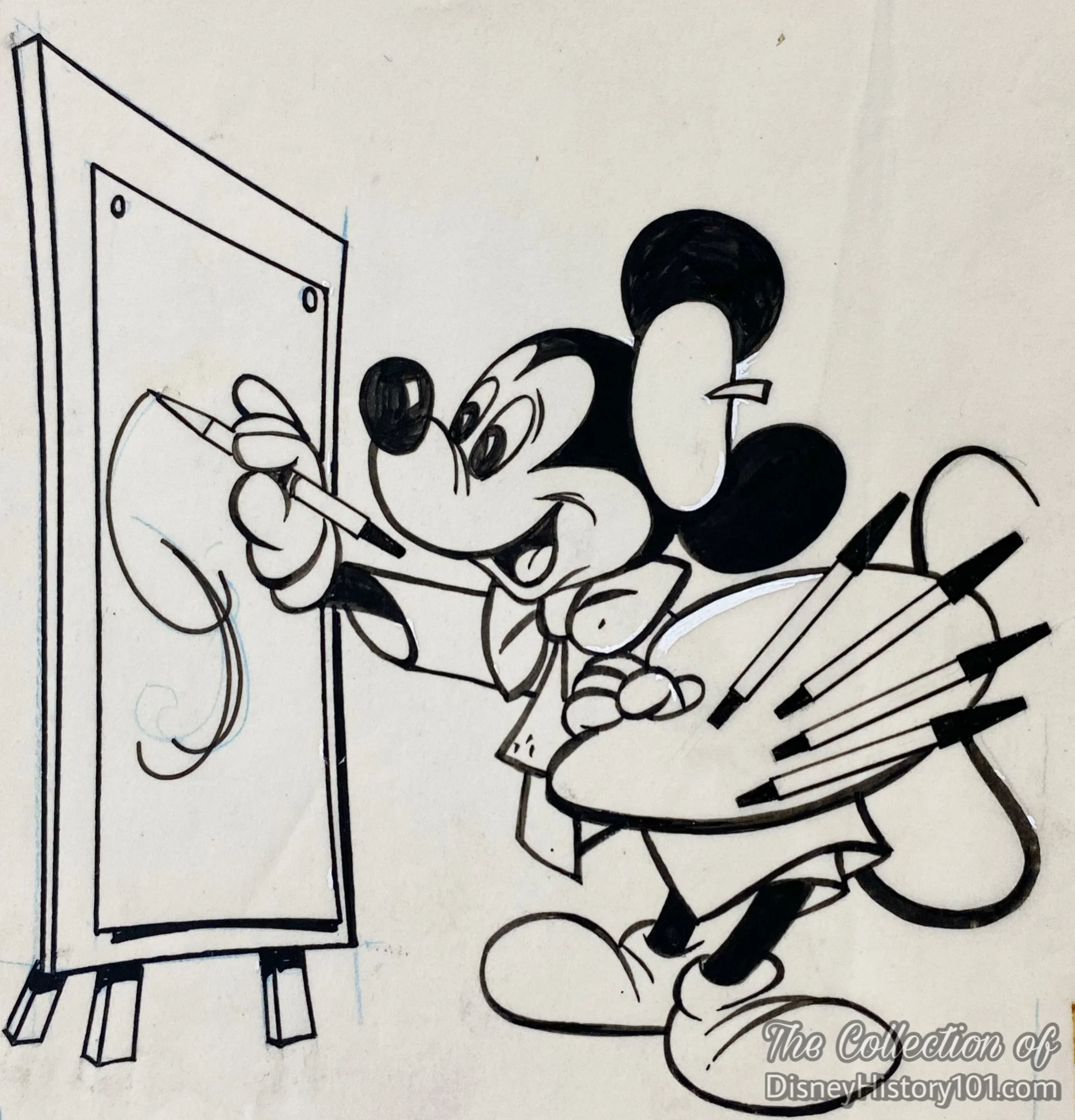 A Camera-ready or Repro Material drawing of the Art Corner souvenir bag graphic produced by the Disneyland Merchandise Division.