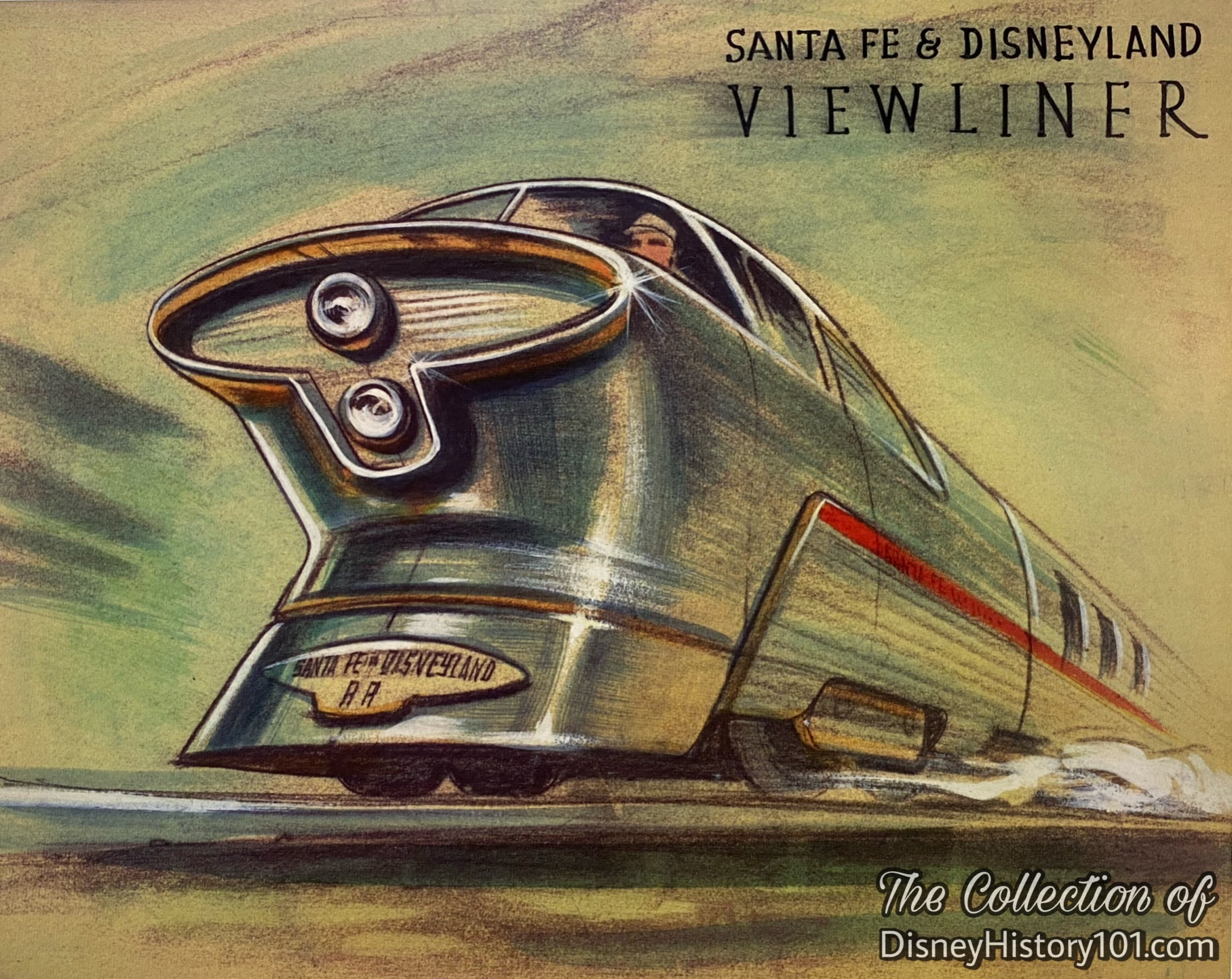“Draw Concept” - Viewliner c.1956 concept by Sam McKim, later offered as a print through The Disney Gallery; ©️The Walt Disney Company.