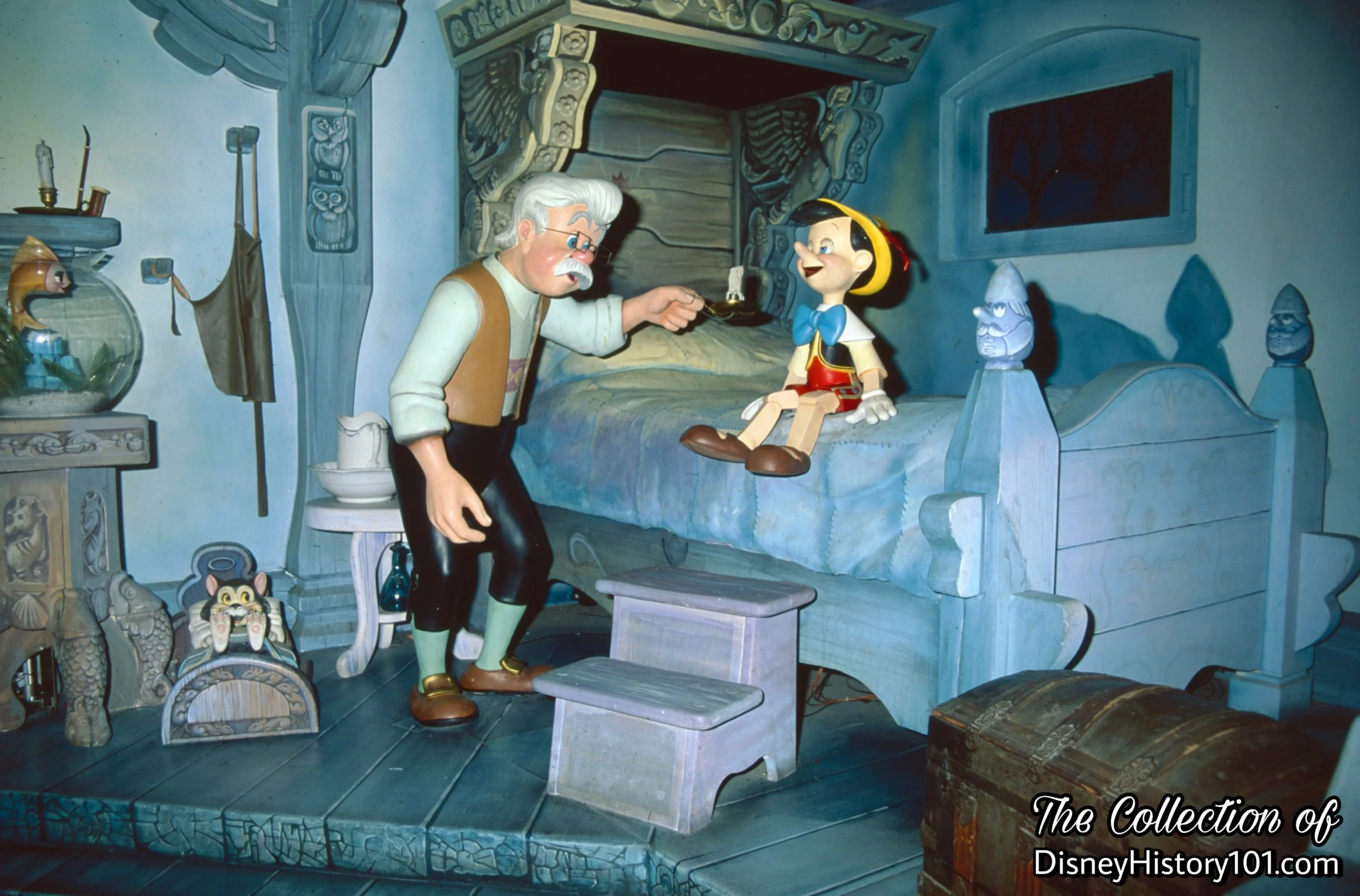 Gepetto wants a real son and Pinocchio wants to be a real boy in Pinocchio's Daring Journey, 1983 - present.