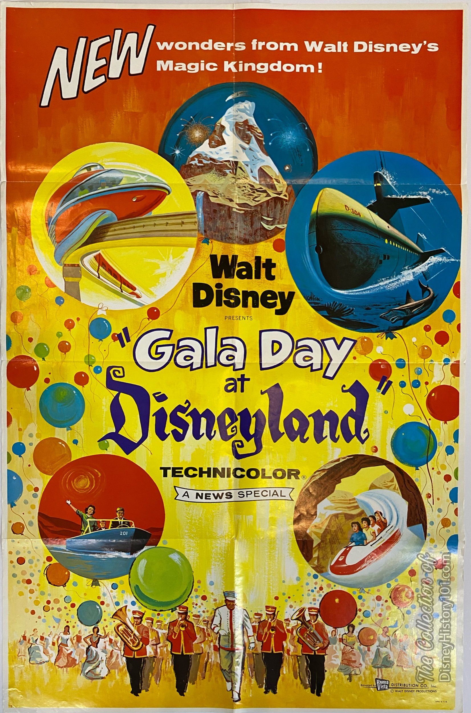 Gala Day at Disneyland Poster; 1959; All art work, posters, etc. were created by the Walt Disney Studios.