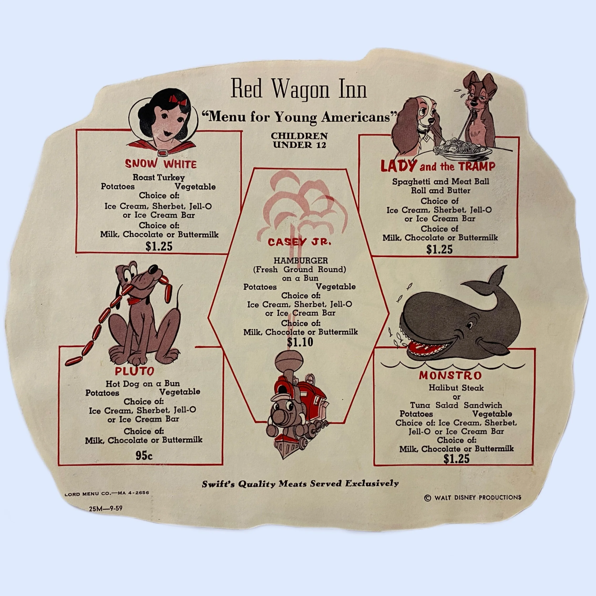 Red Wagon Restaurant Children’s Menu (Back)