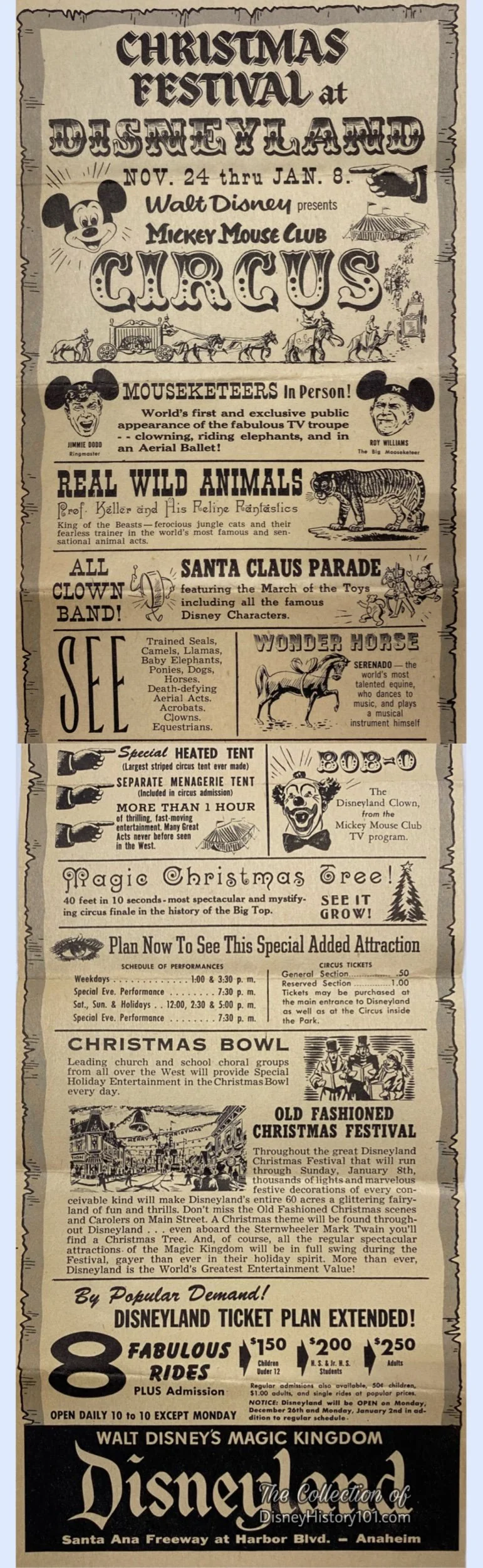      "See the Animals and Clowns"    Partially owing to  Hal Adelquist ’s negotiations and arrangements with the  Gil Gray Circus , the  “full-scale hippodrome performance”  (which cost more than $300,000 to produce), featured more than 80 animals an