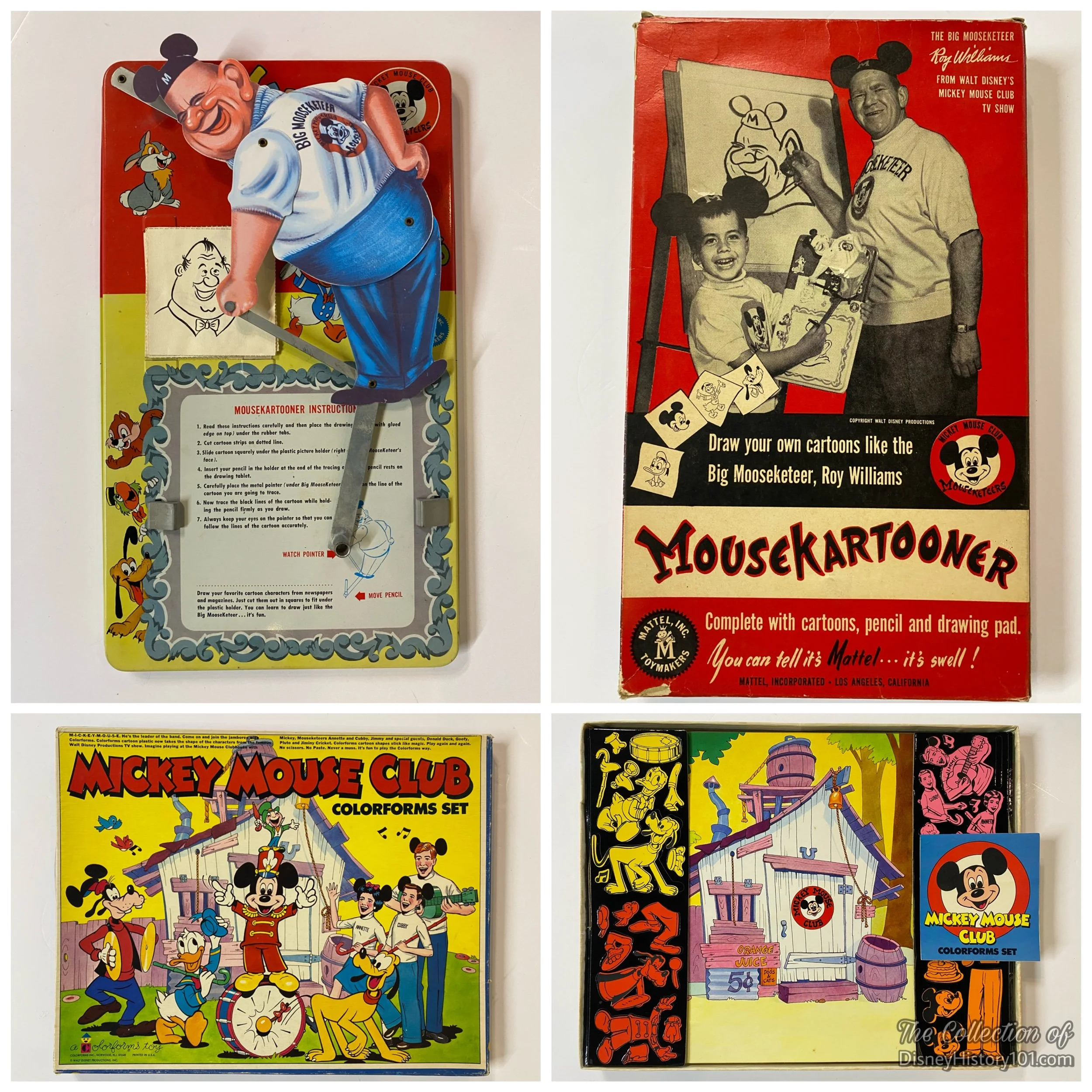 ”The Mousekatoys” - The Mousekartooner and Mickey Mouse Club Colorform Set.