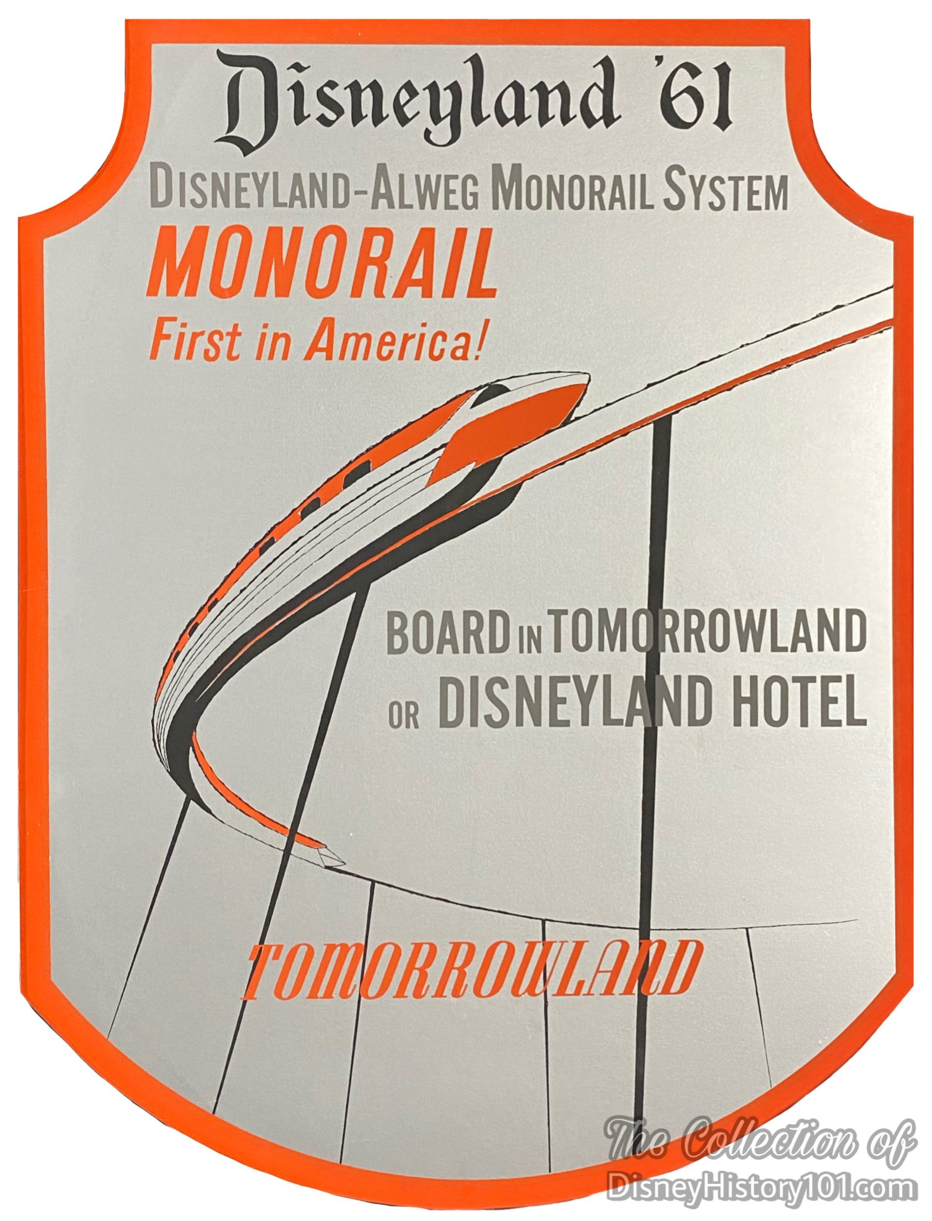 The posters and signs gave top billing to Disneyland, followed by ALWEG (an acronym of Swedish entrepreneur Dr. Axel Lennert WEnner Gren’s name). Incidentally, Axel passed November 24, 1961, the very user that the Disneyland-ALWEG Monorail line was