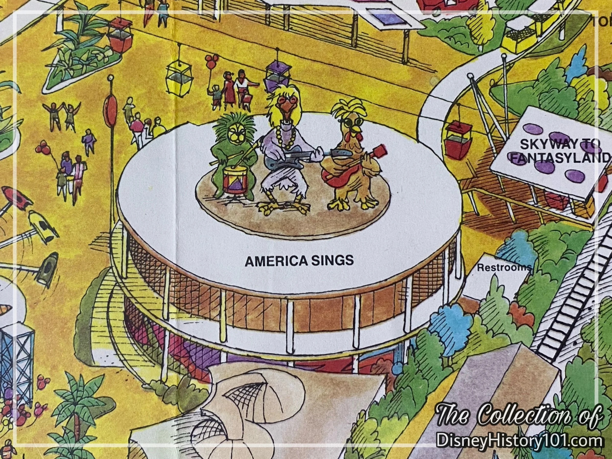America Sings on a c.1984 Disneyland Souvenir Map.