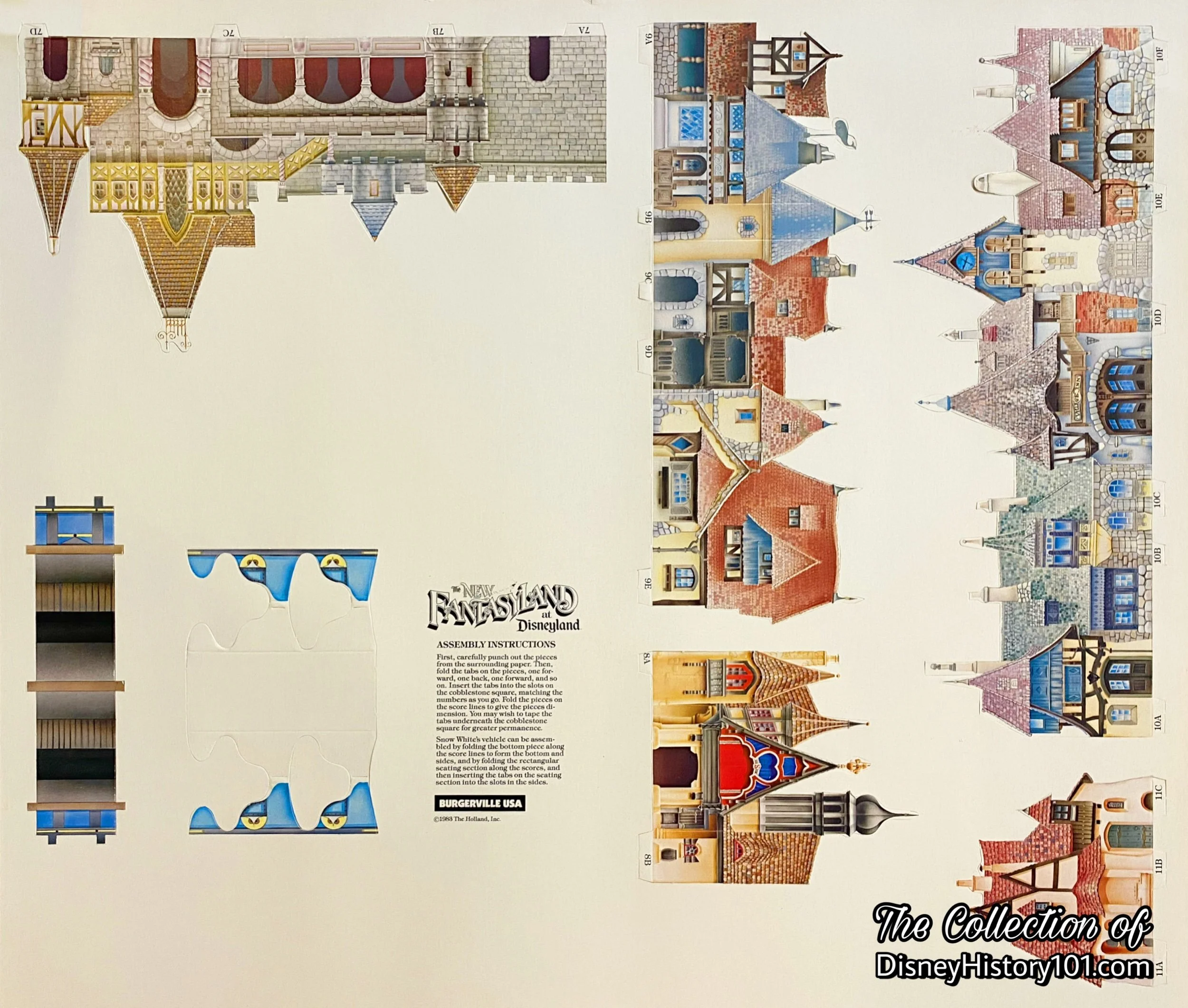 New Fantasyland diorama punch outs by Burgerville, USA.