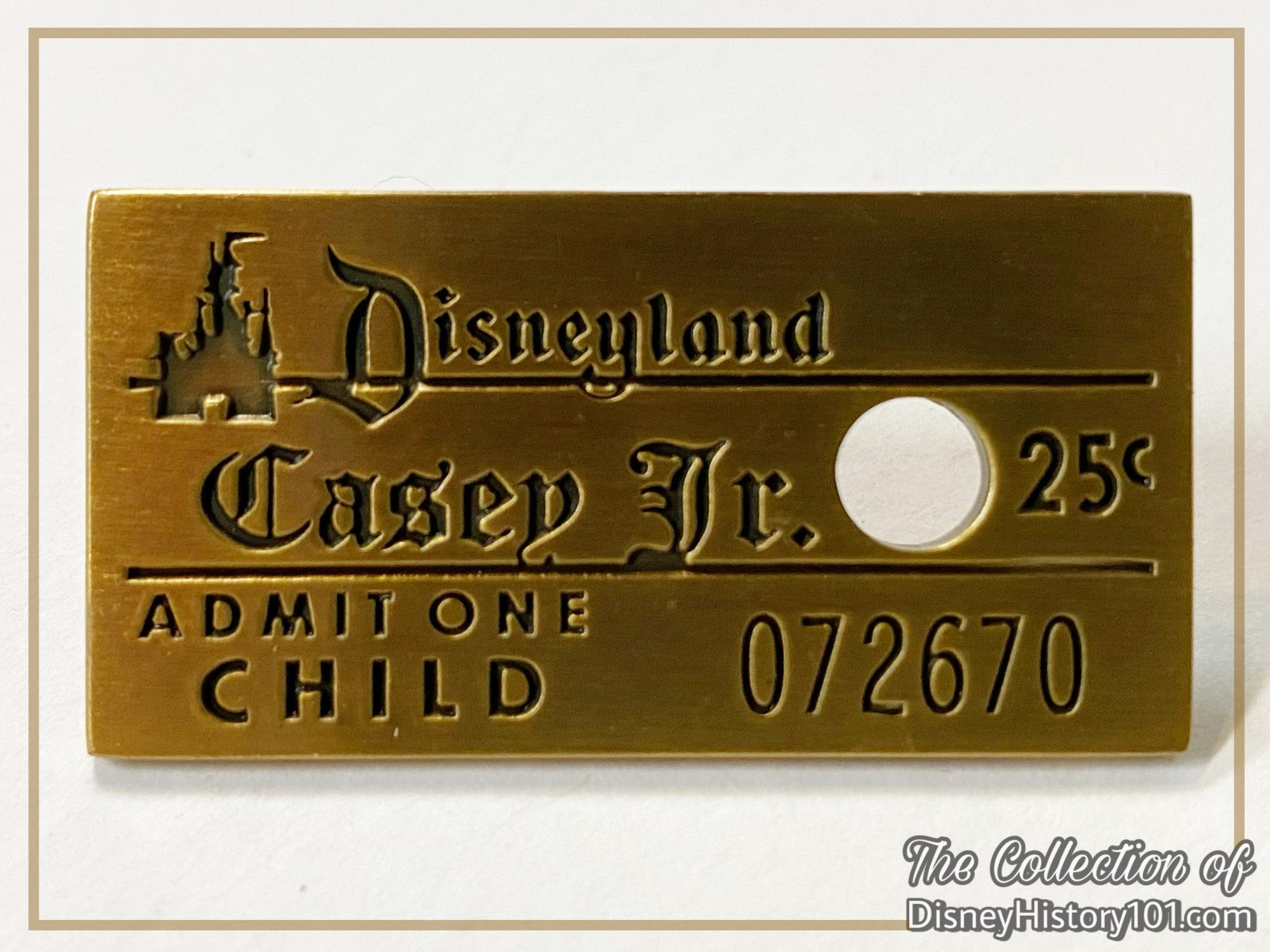 An LE 1,500 Disneyland Casey Jr. Admissions Media pin.