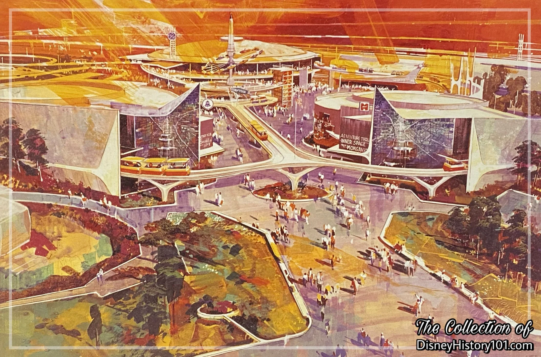      “Grand Opening”    American company Monsanto had been a headliner with the Disneyland show since opening day, July 17, 1955. Guests of the friendly stage of Disneyland would thrill to Monsanto's Hall of Chemistry and Monsanto's House of the Futu