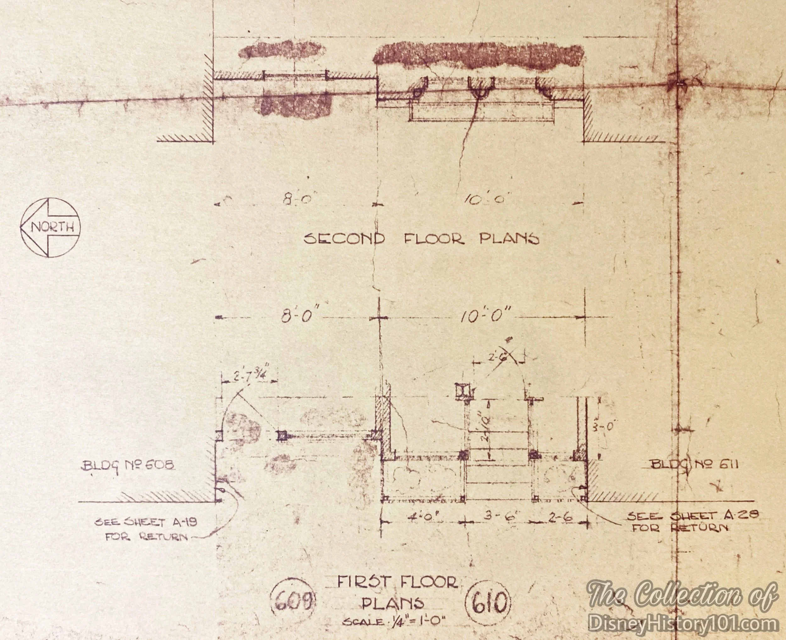 “1/4 Scale Plans & Elevations” for the 600 Block of Main Street produced by WEDEnterprises, Inc.