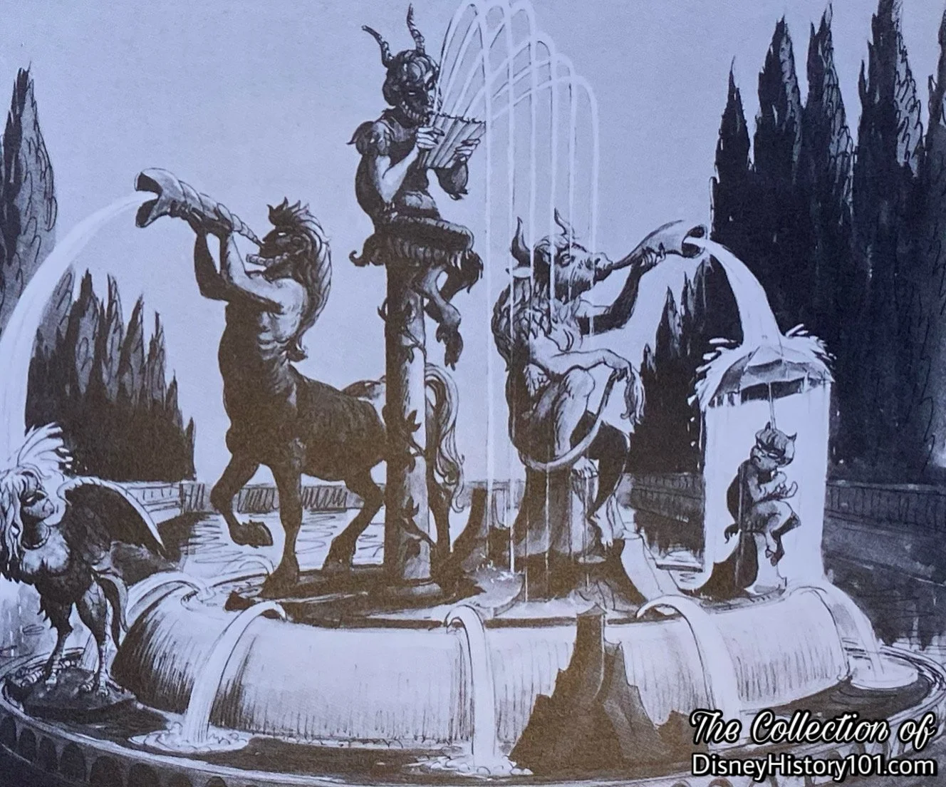 A concept prepared for “Garden of the Gods” at Disneyland.