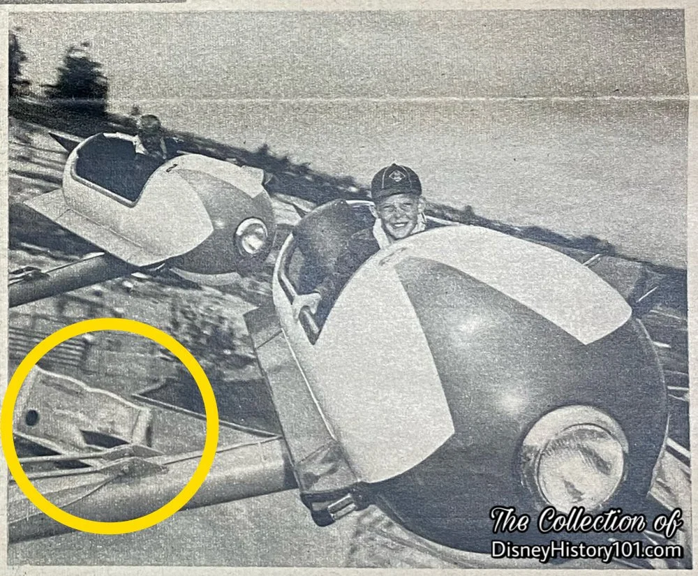 The forgotten Airboat marquee can be seen in “Walt Disney’s Guide to Disneyland,” 1968. What cannot be seen: it’s openin date of June 2, 1956.