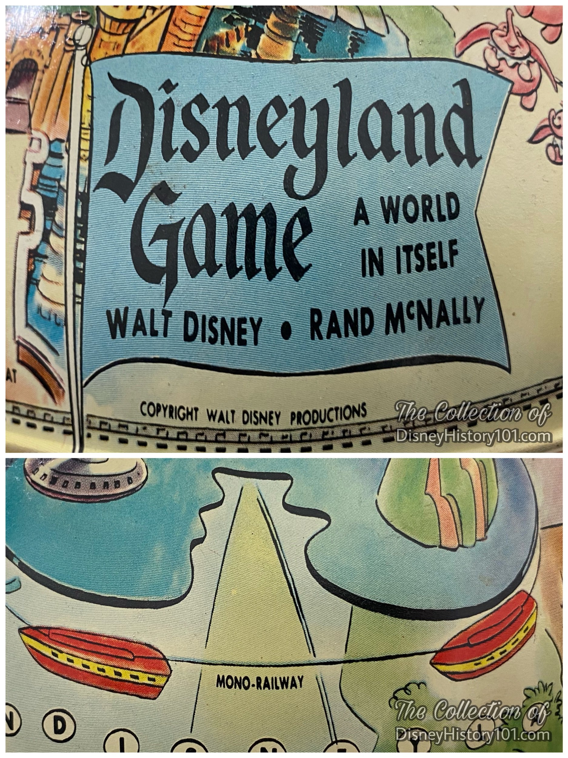 The Mono-Railway appeared on the Disneyland Game by Rand McNally.