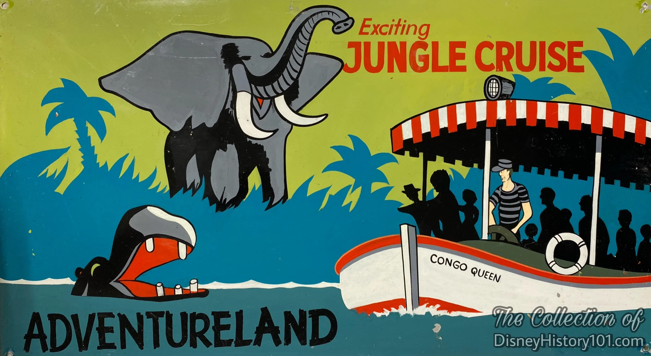  By 1960 and 1961, the exciting, two-hour Guided Tour of Disneyland Tour included a world-famous trip through Adventureland and an exciting voyage along the Jungle Rivers of the World. 