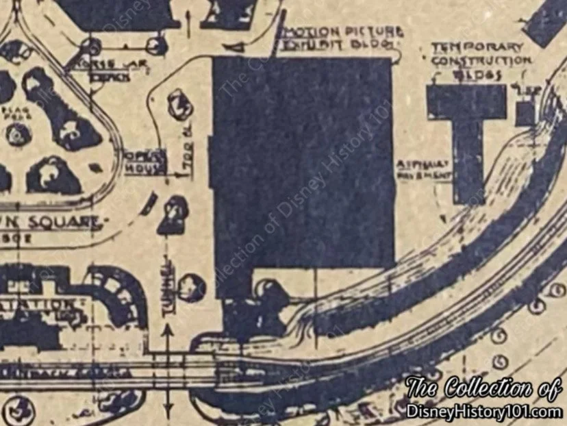 Motion Picture Exhibit Building; Plot Plan of Disneyland by Marvin Aubrey Davis of WED.