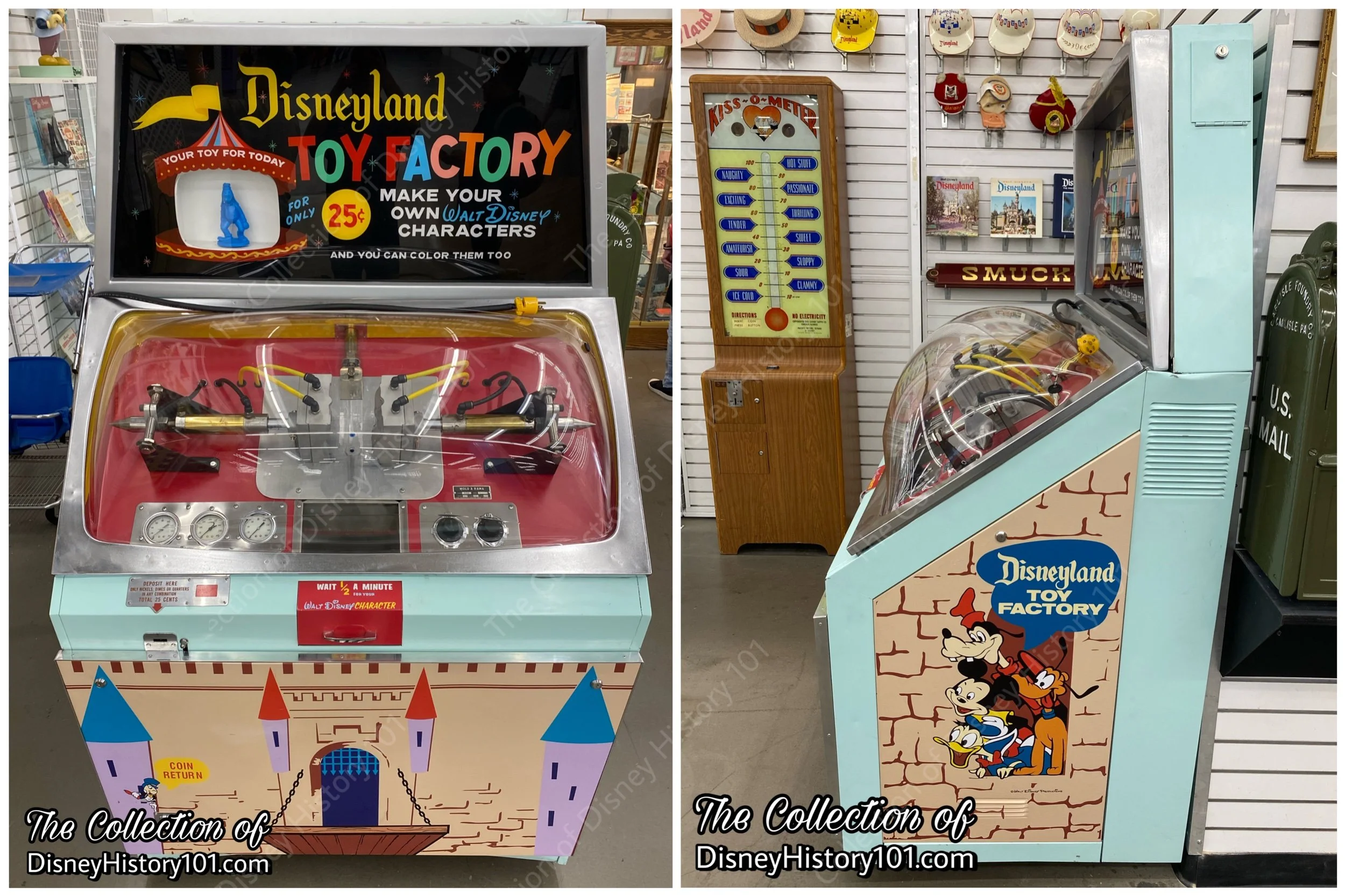 One of J.H. Miller Company's Mold-A-Rama "Disneyland Toy Factory" machines in Burbank, California.