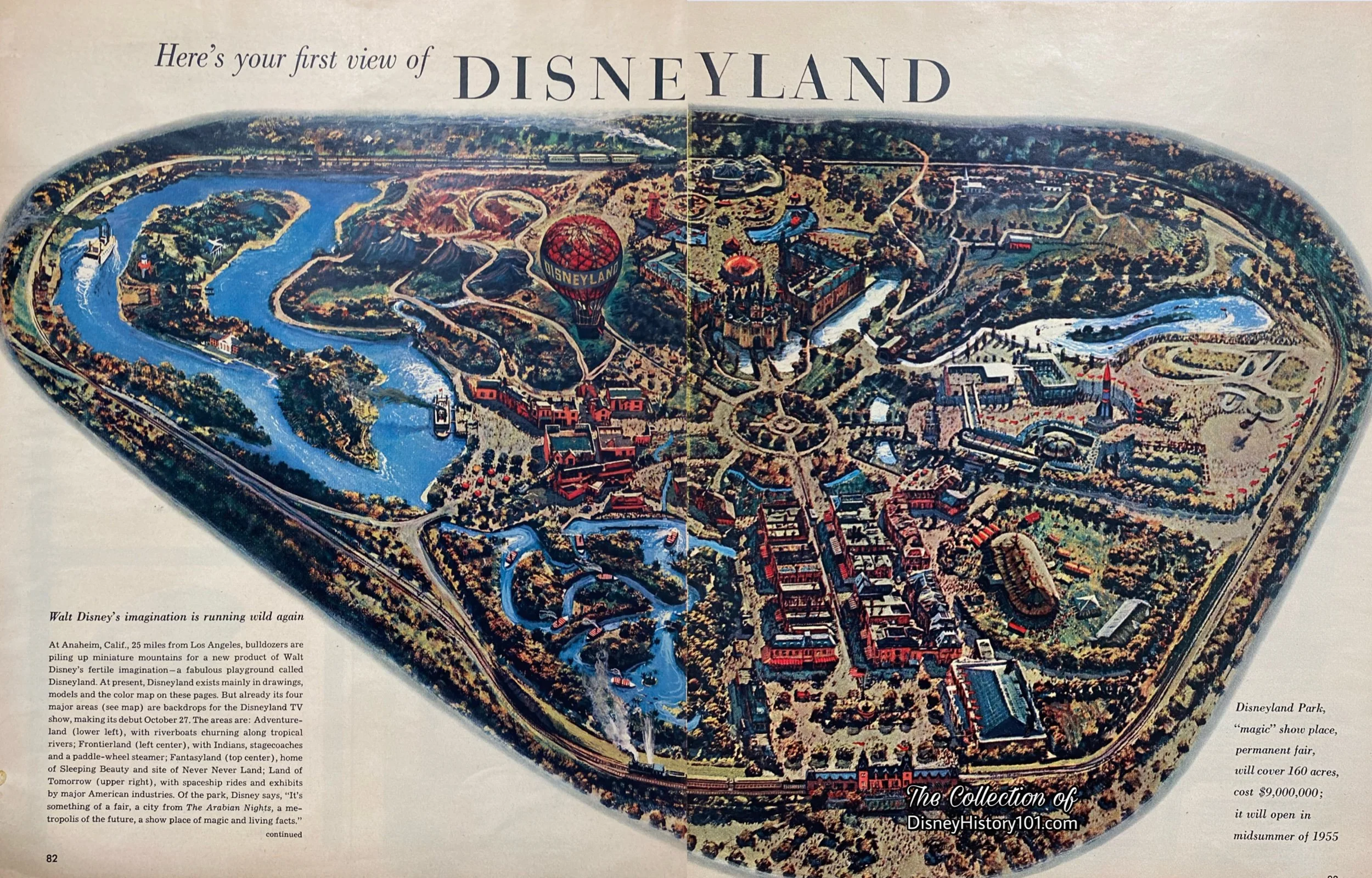 LOOK magazine presented a “first view” of Disneyland as illustrated by Peter Ellenshaw.