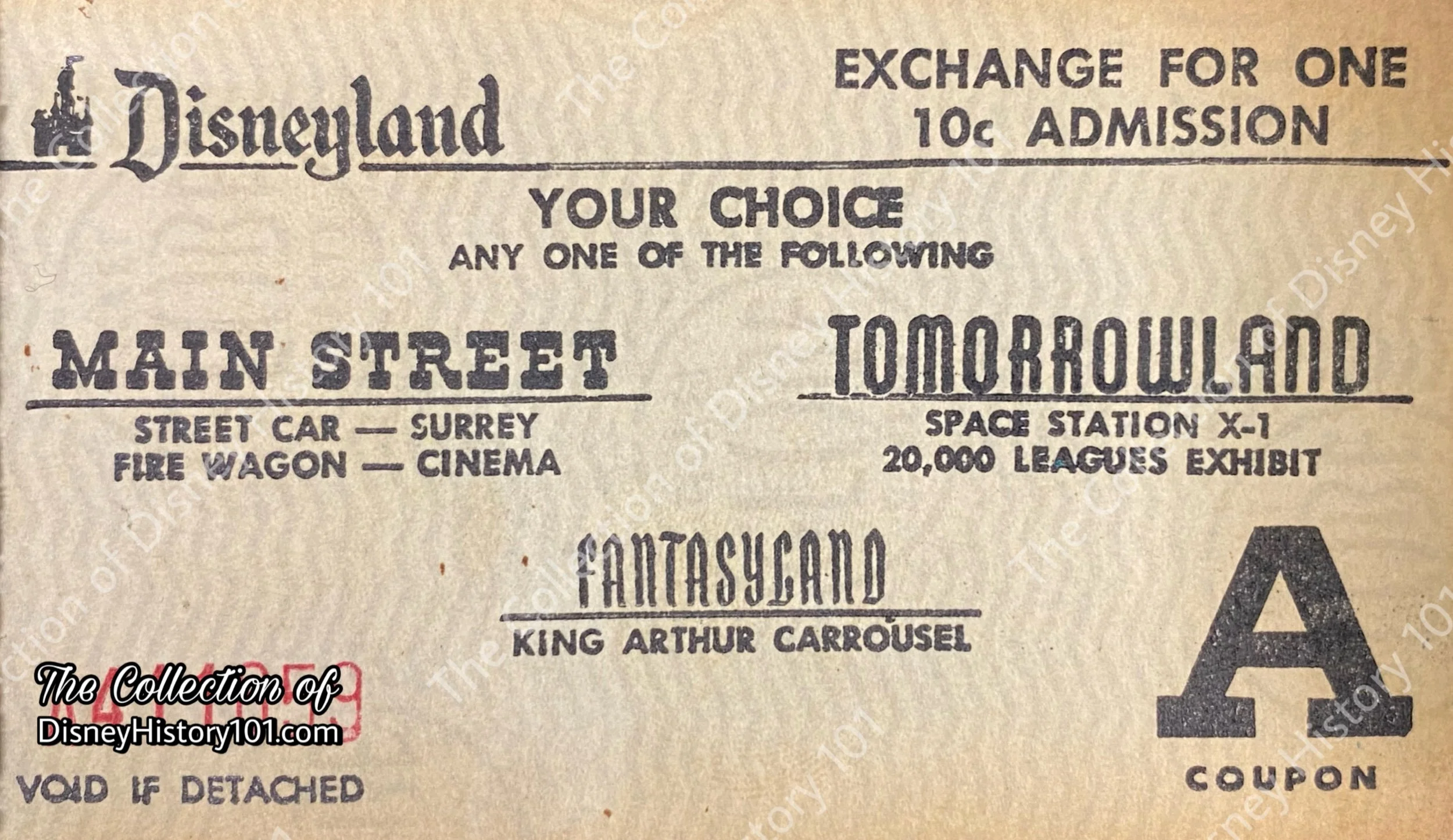 Main Street Cinema was an attraction (valued at 10¢) on the 1955 “A” Admission Ticket Coupon of ABC Ticket Books introduced October 1955.