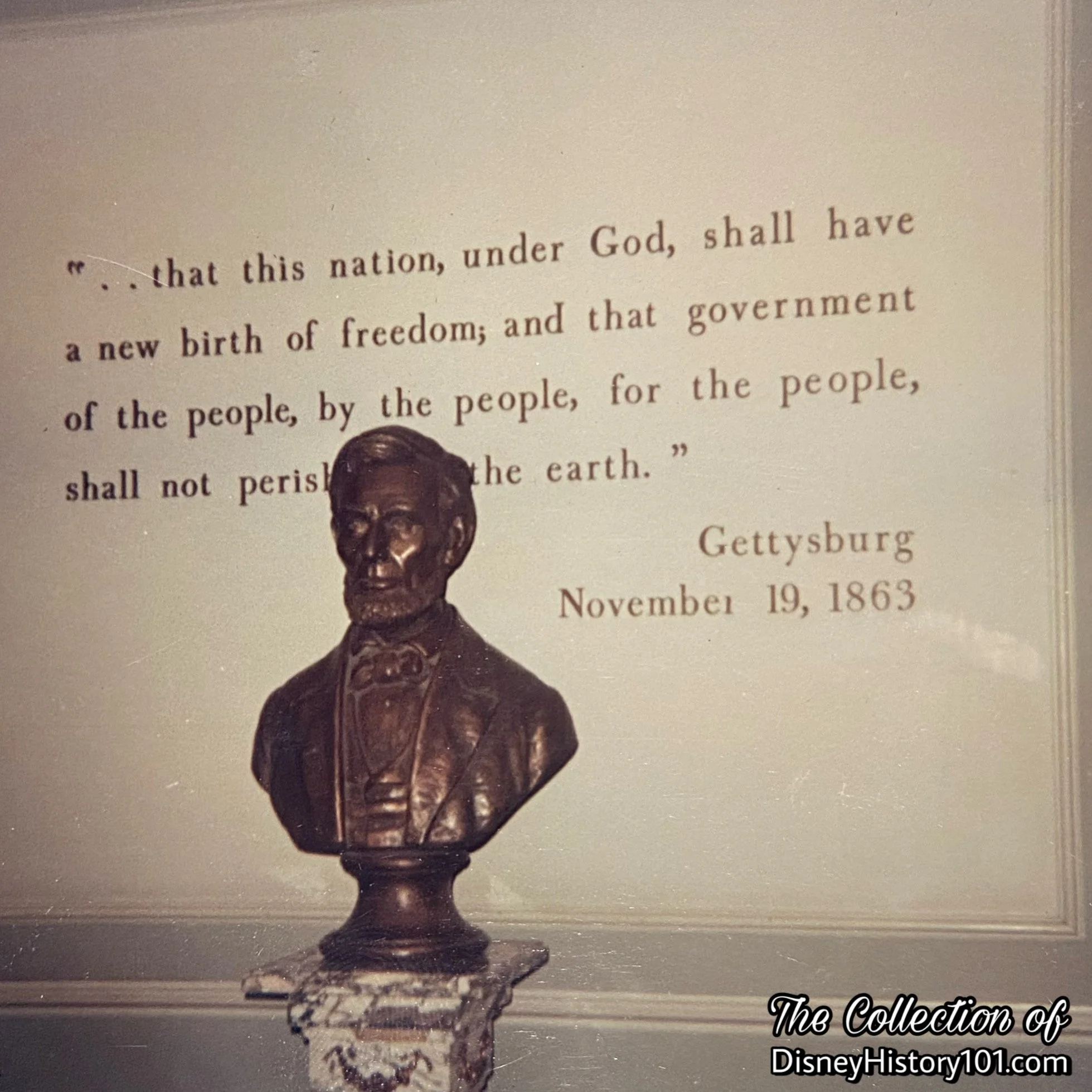 Bust of Abraham Lincoln sculpted by Disney Legend Blaine Gibson, photographed during the 1960s.
